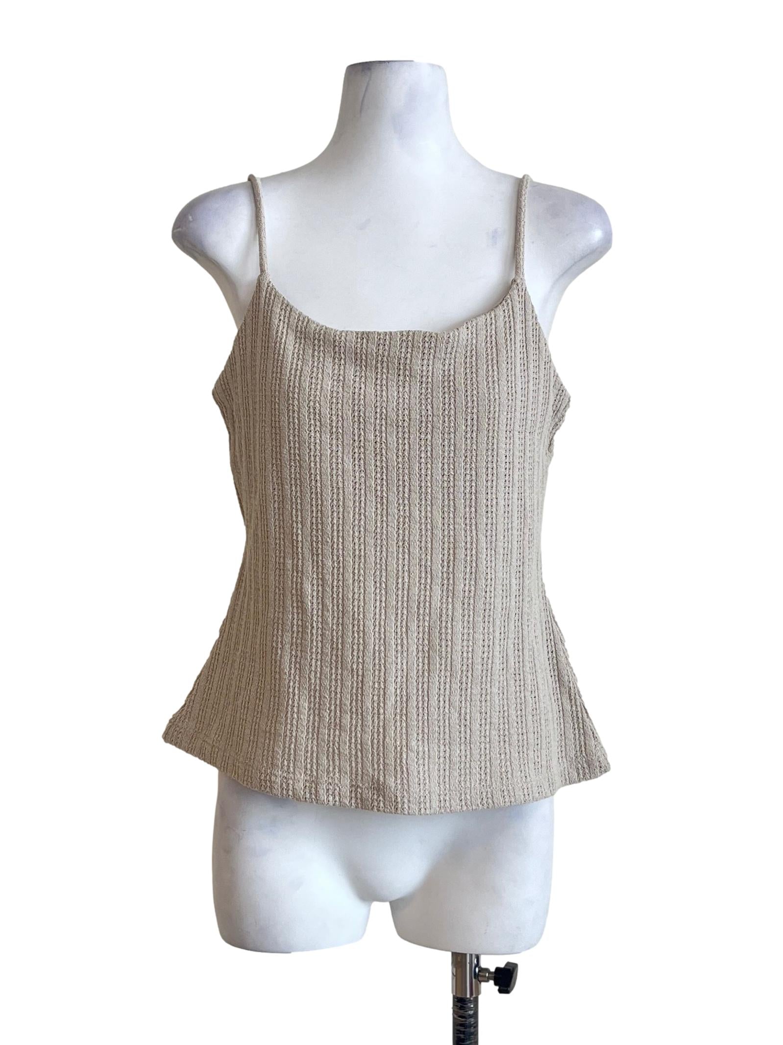Nude Brown Scoop Sleeveless Top