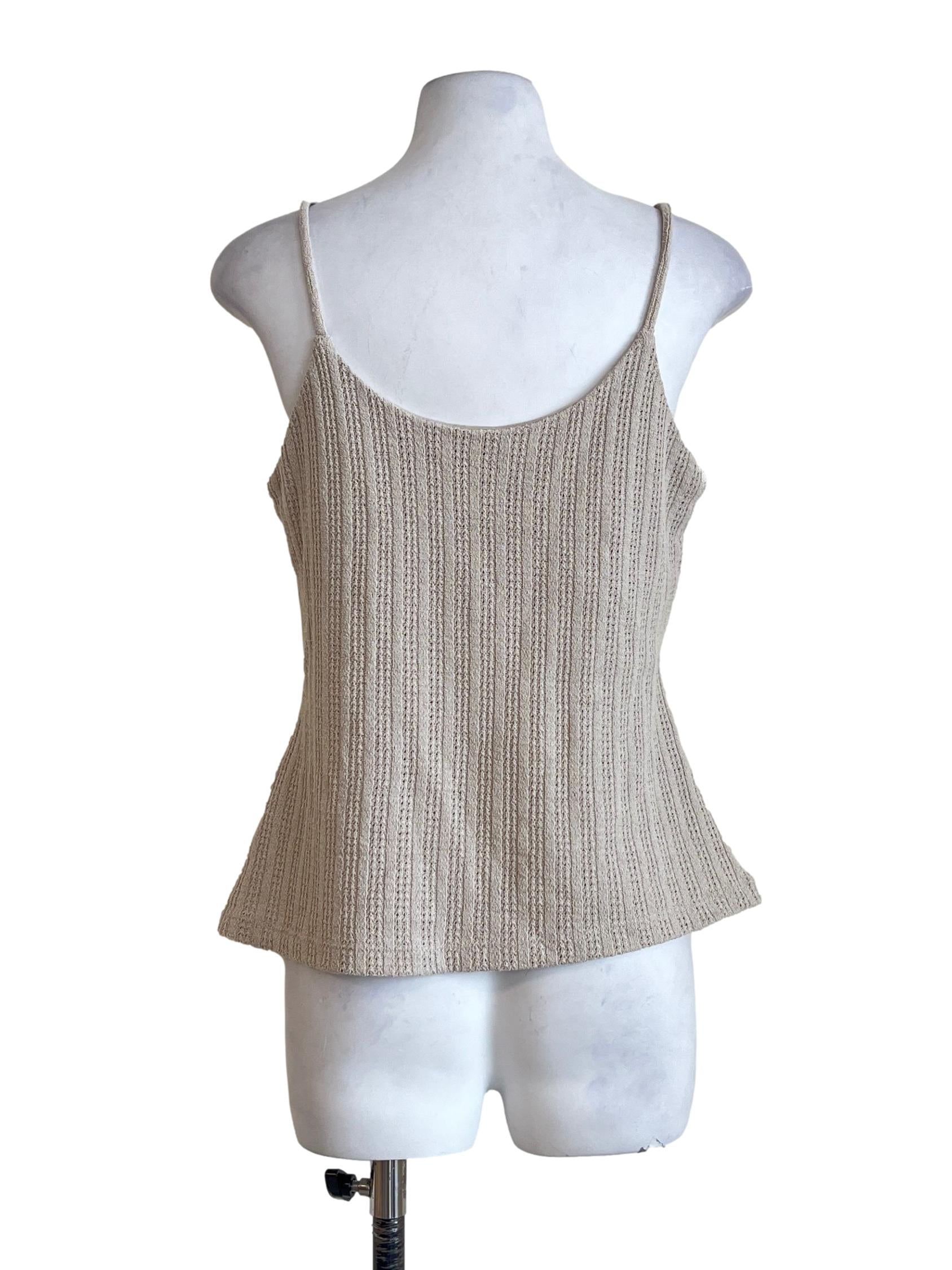Nude Brown Scoop Sleeveless Top