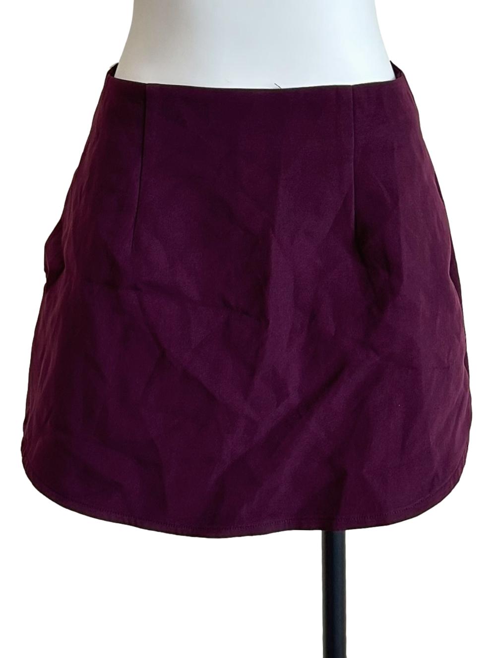 Magenta Purple High-Waisted Suede Mini Skirt