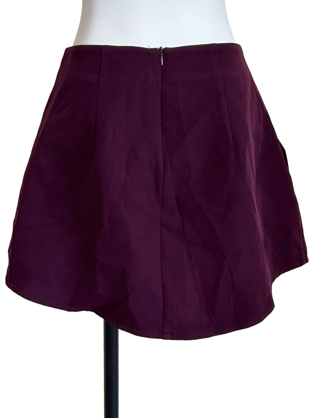 Magenta Purple High-Waisted Suede Mini Skirt