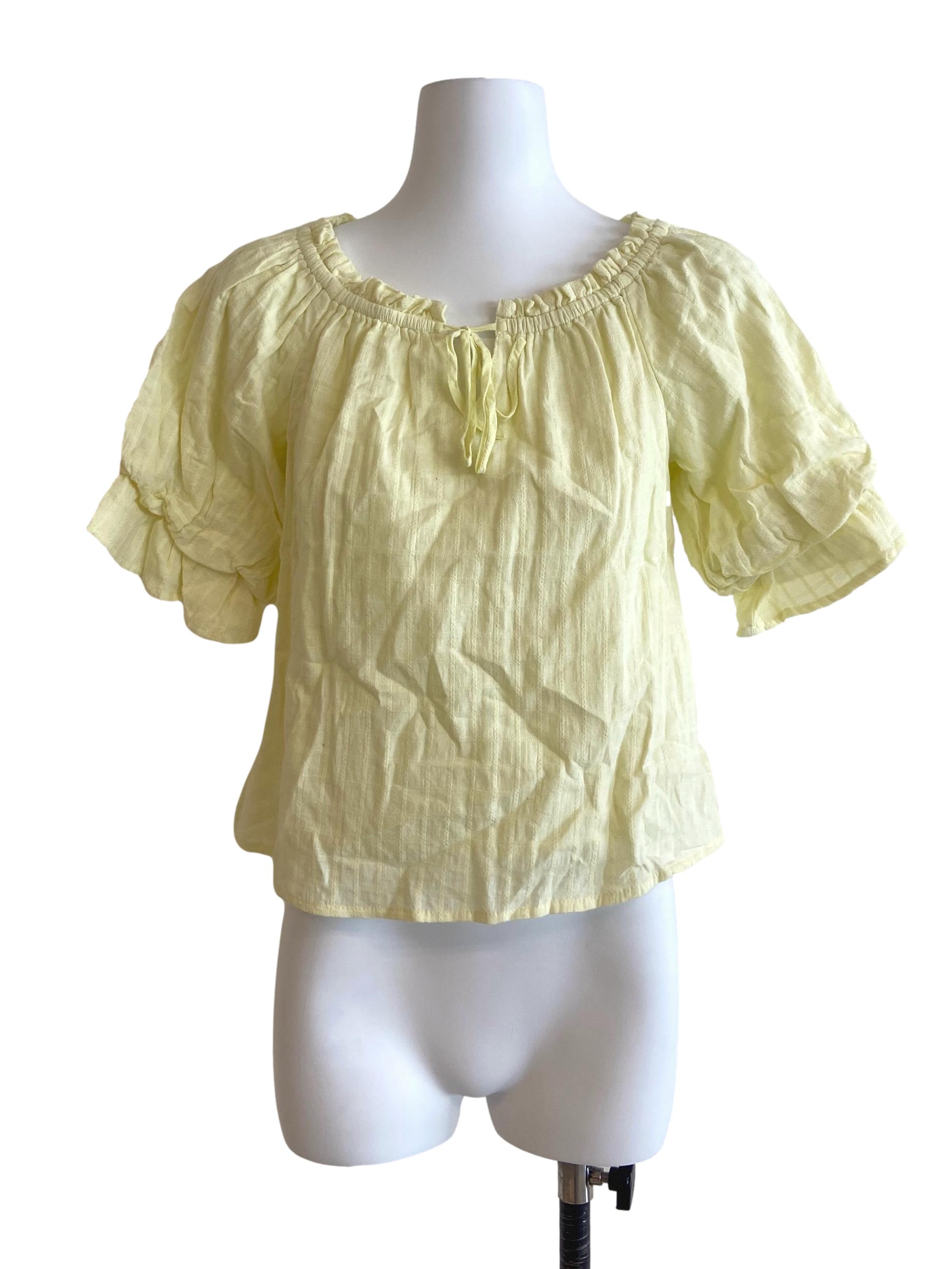 Lemon Yellow Tartan Blouse LB