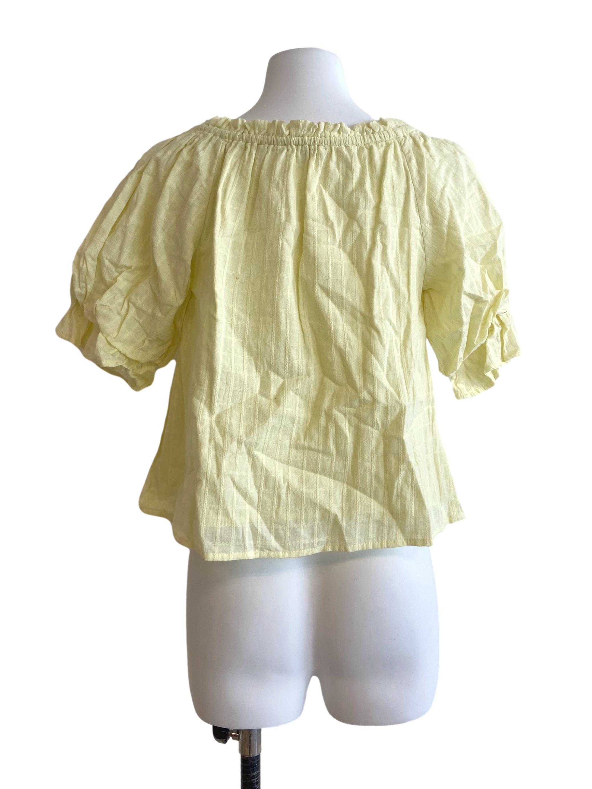 Lemon Yellow Tartan Blouse LB