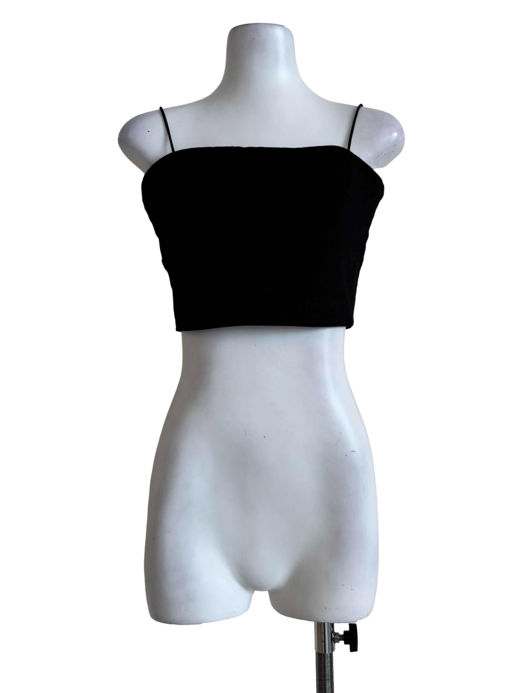 Soot Black Cropped Cami Top