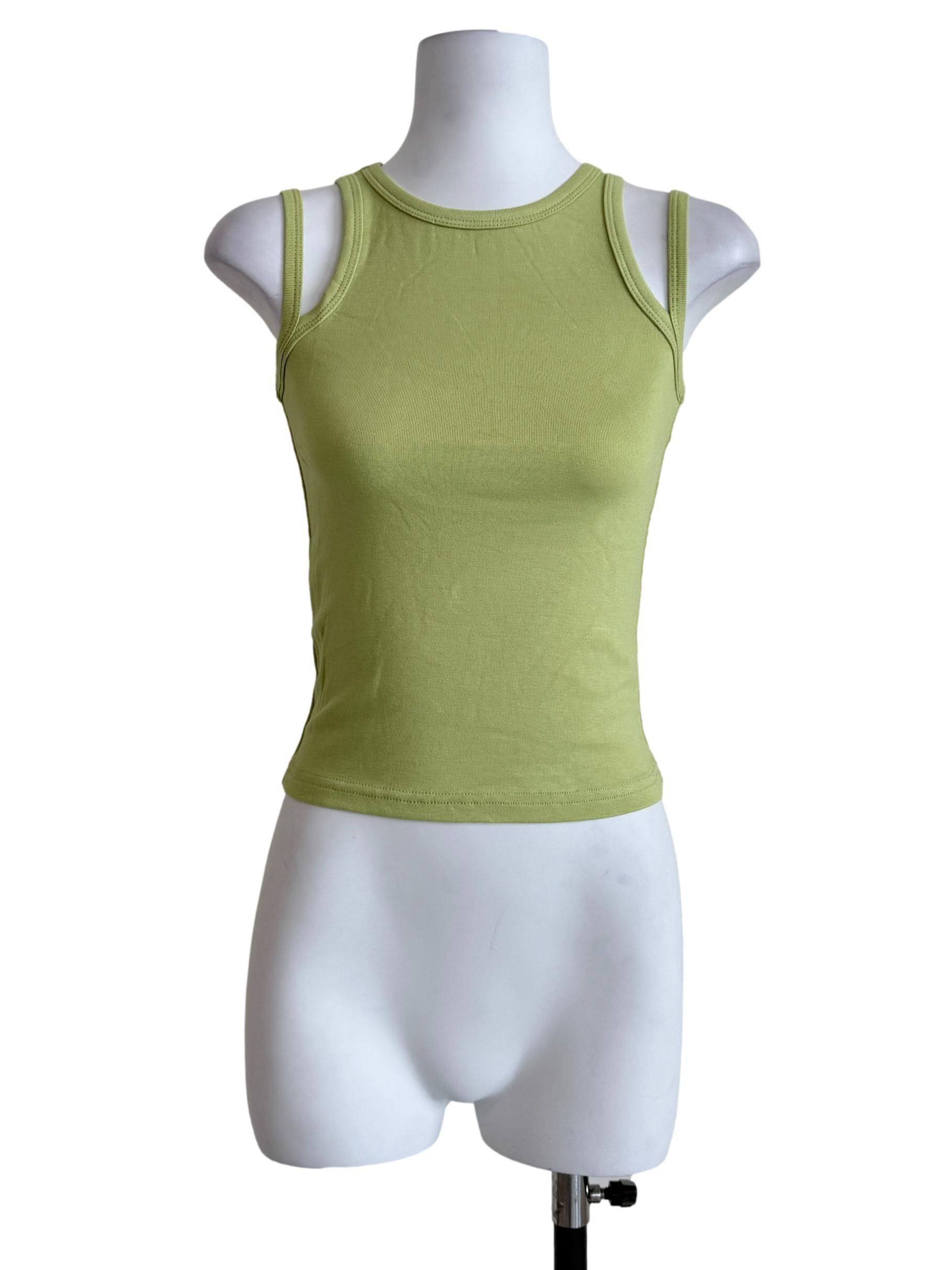 Green Jayla Double Strap Tank Top