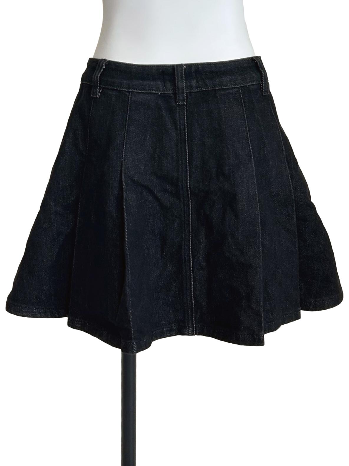 Black Pleated High Waisted Mini Skirt