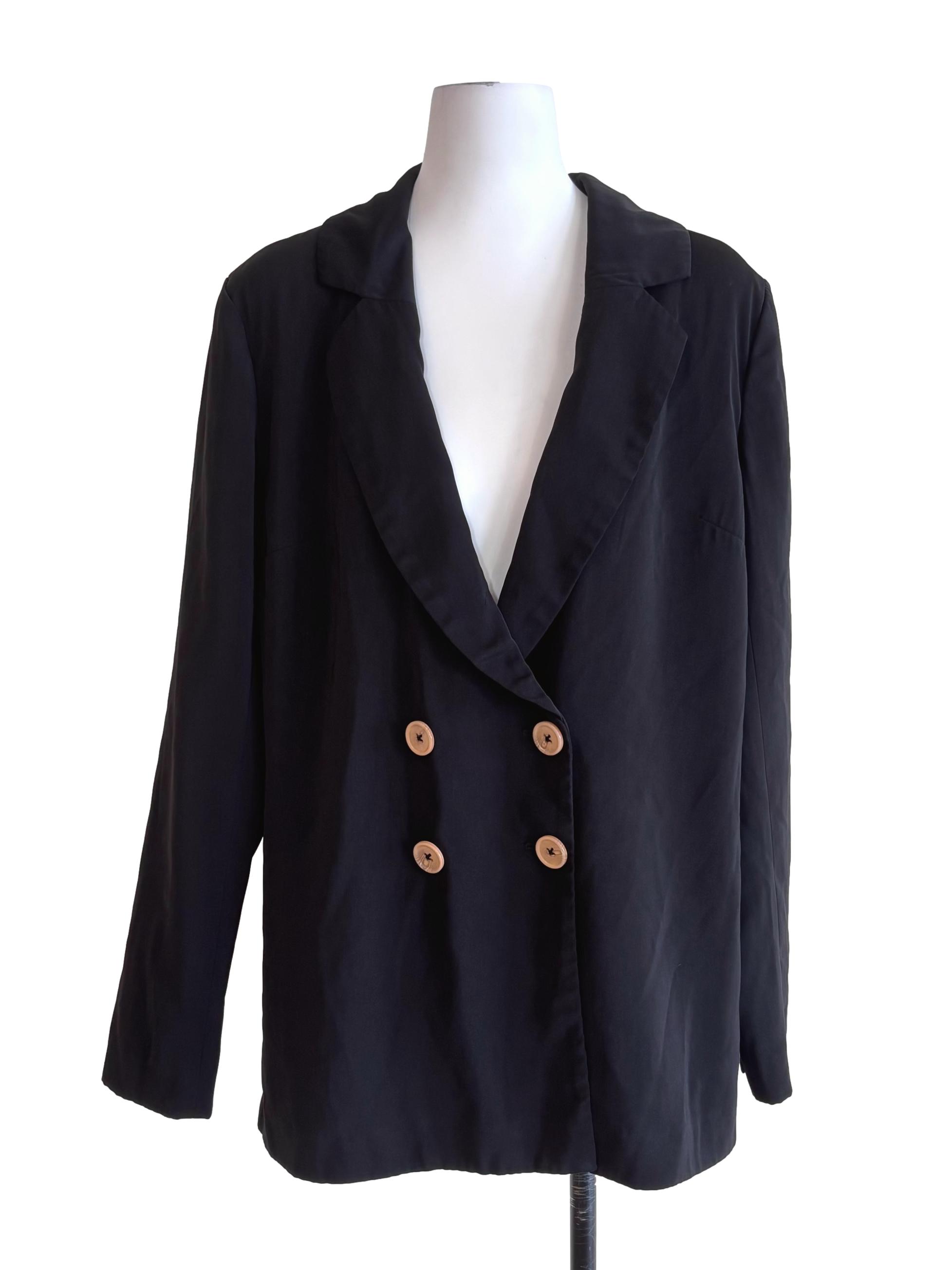 Onyx Black Double Breasted Blazer