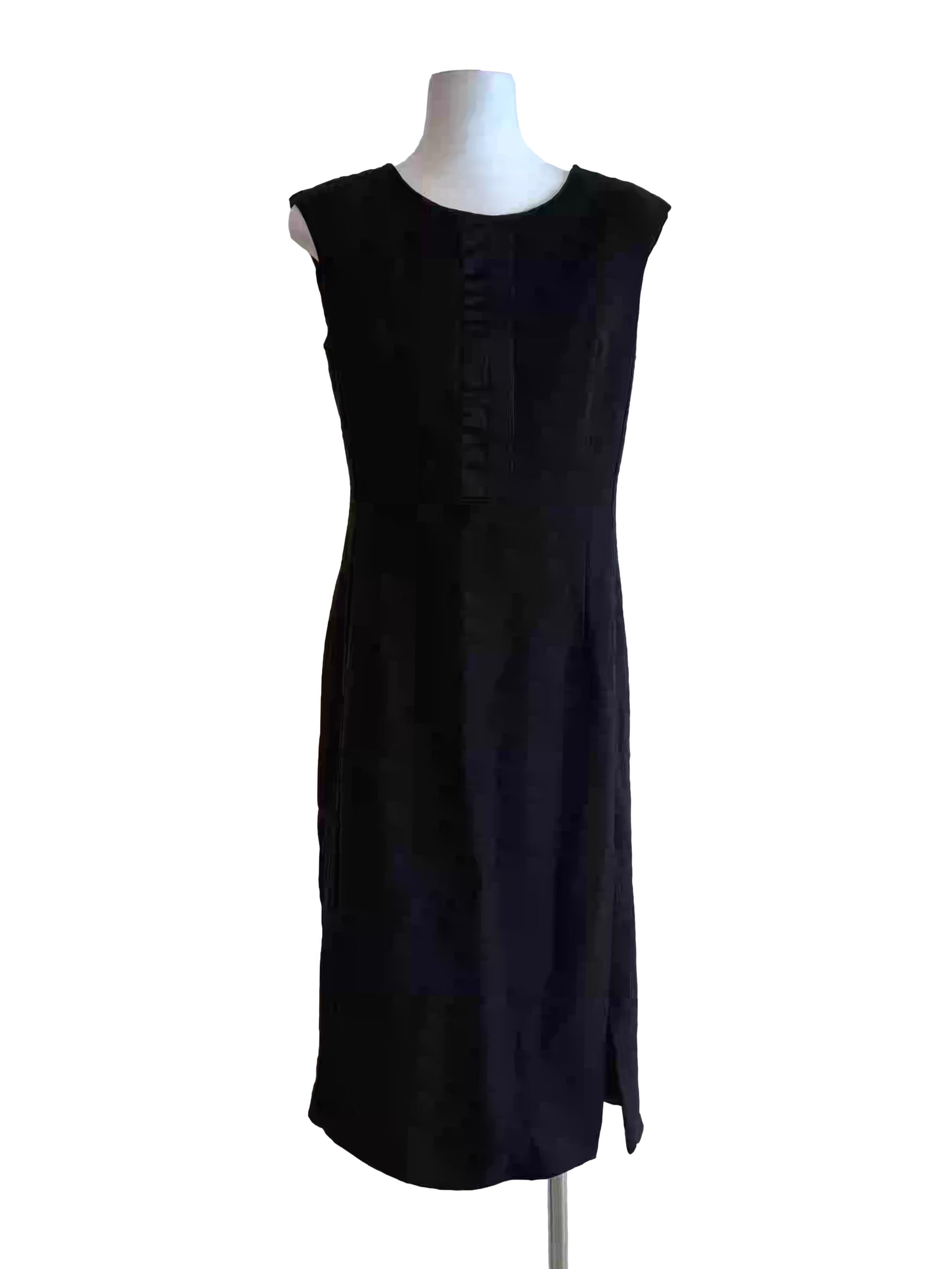 Soft Black Sleeveless Pencil Dress