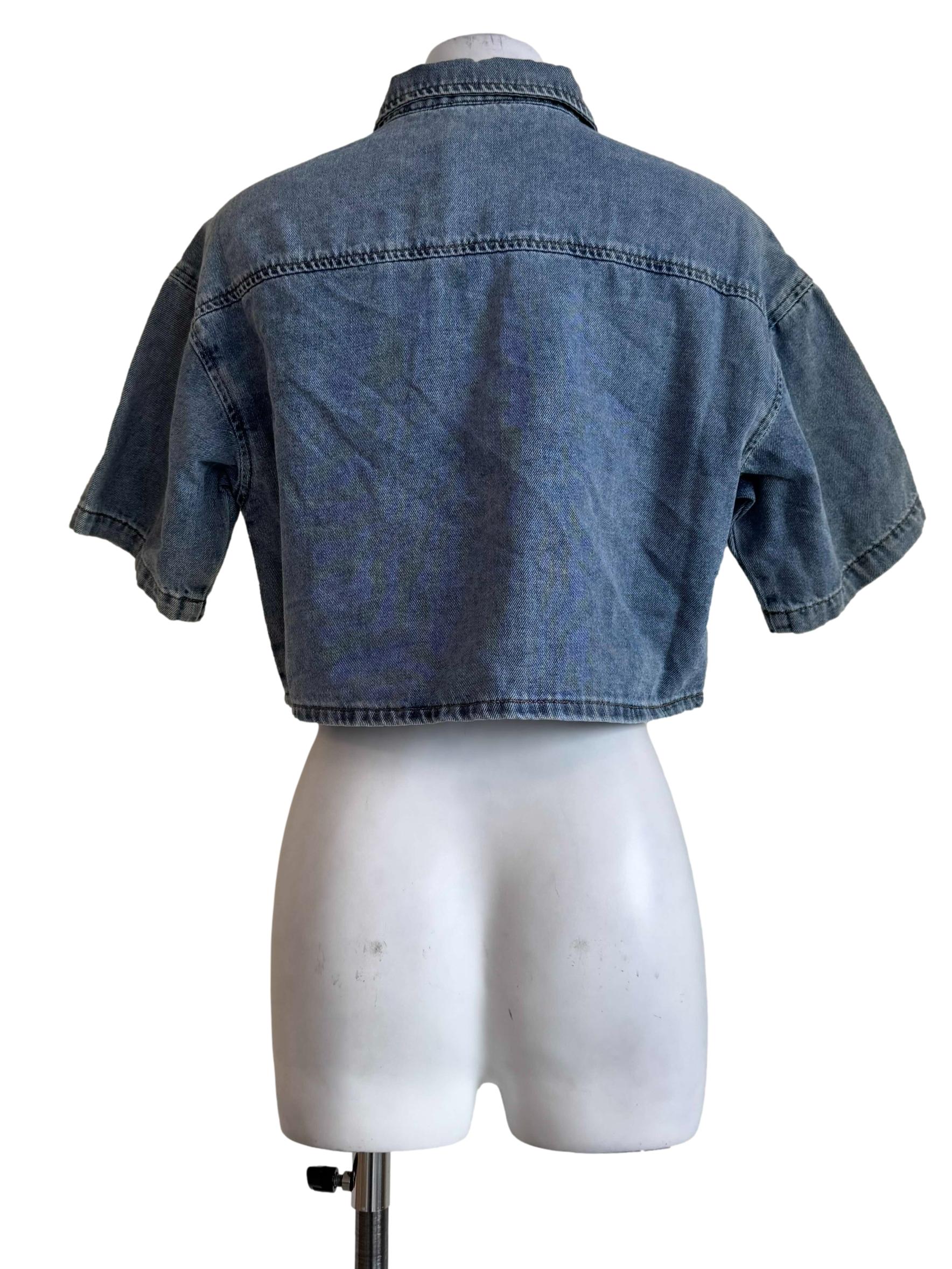 Wash Denim Silver Button Shirt