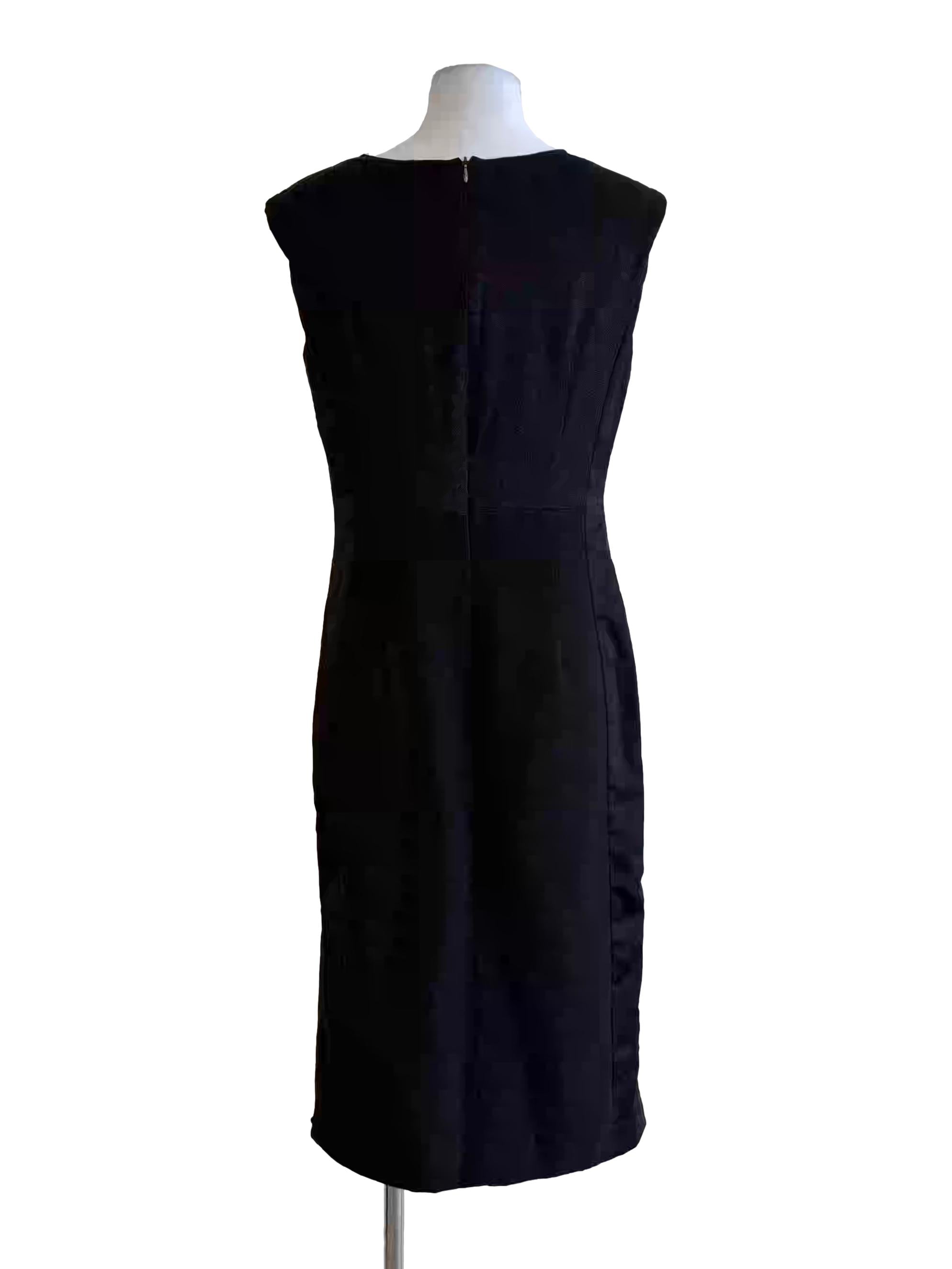 Soft Black Sleeveless Pencil Dress