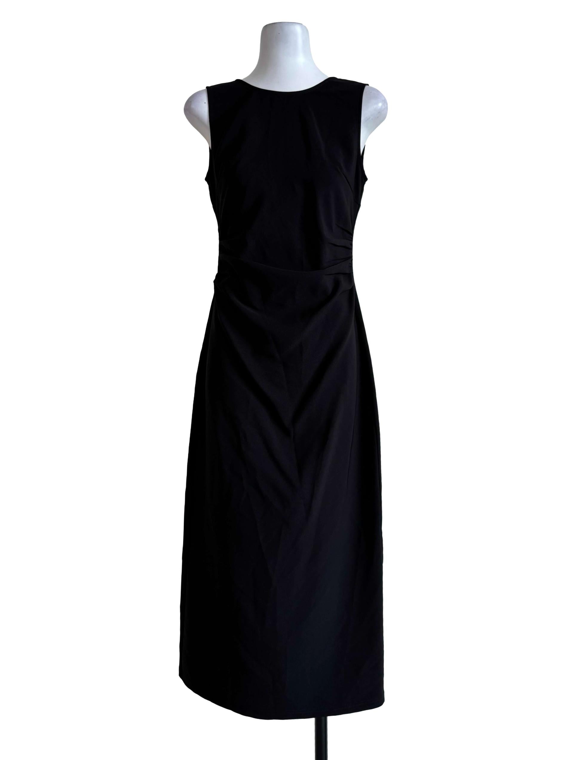 Matte Black Bare Back Sleeveless Dress