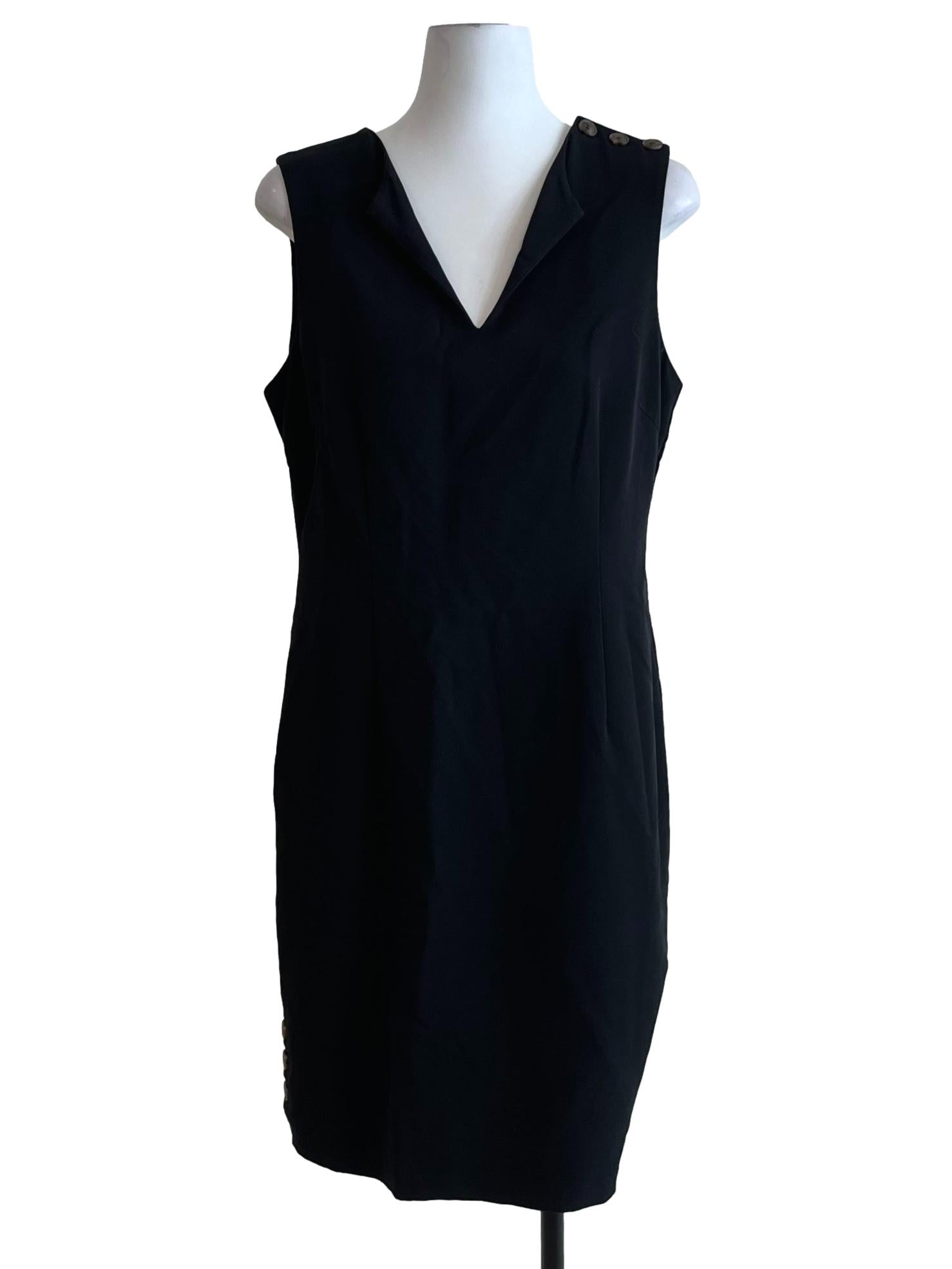 Black Wing Collar Sheath Dress