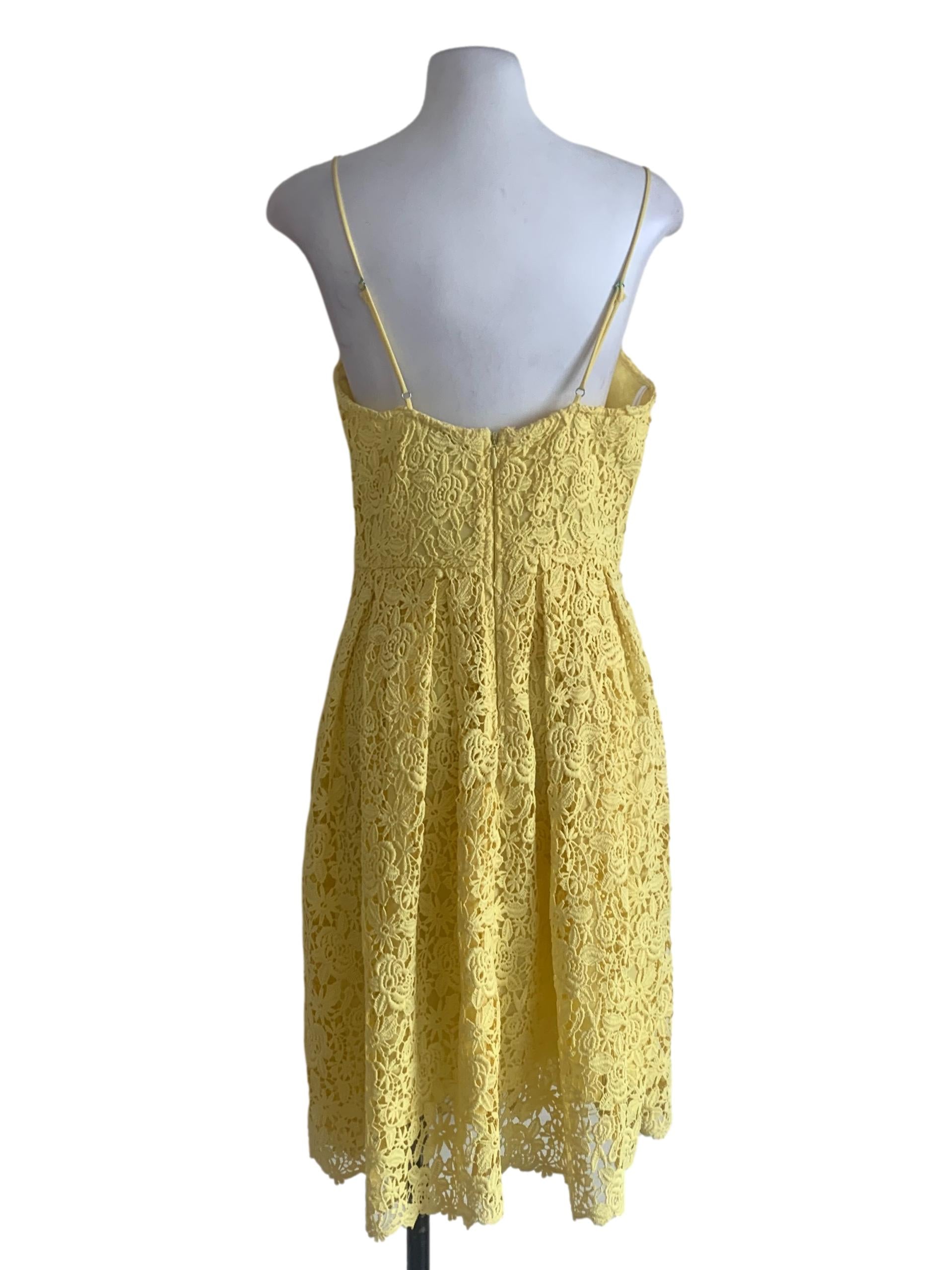 Parmesan Yellow Floral Embroidery Dress