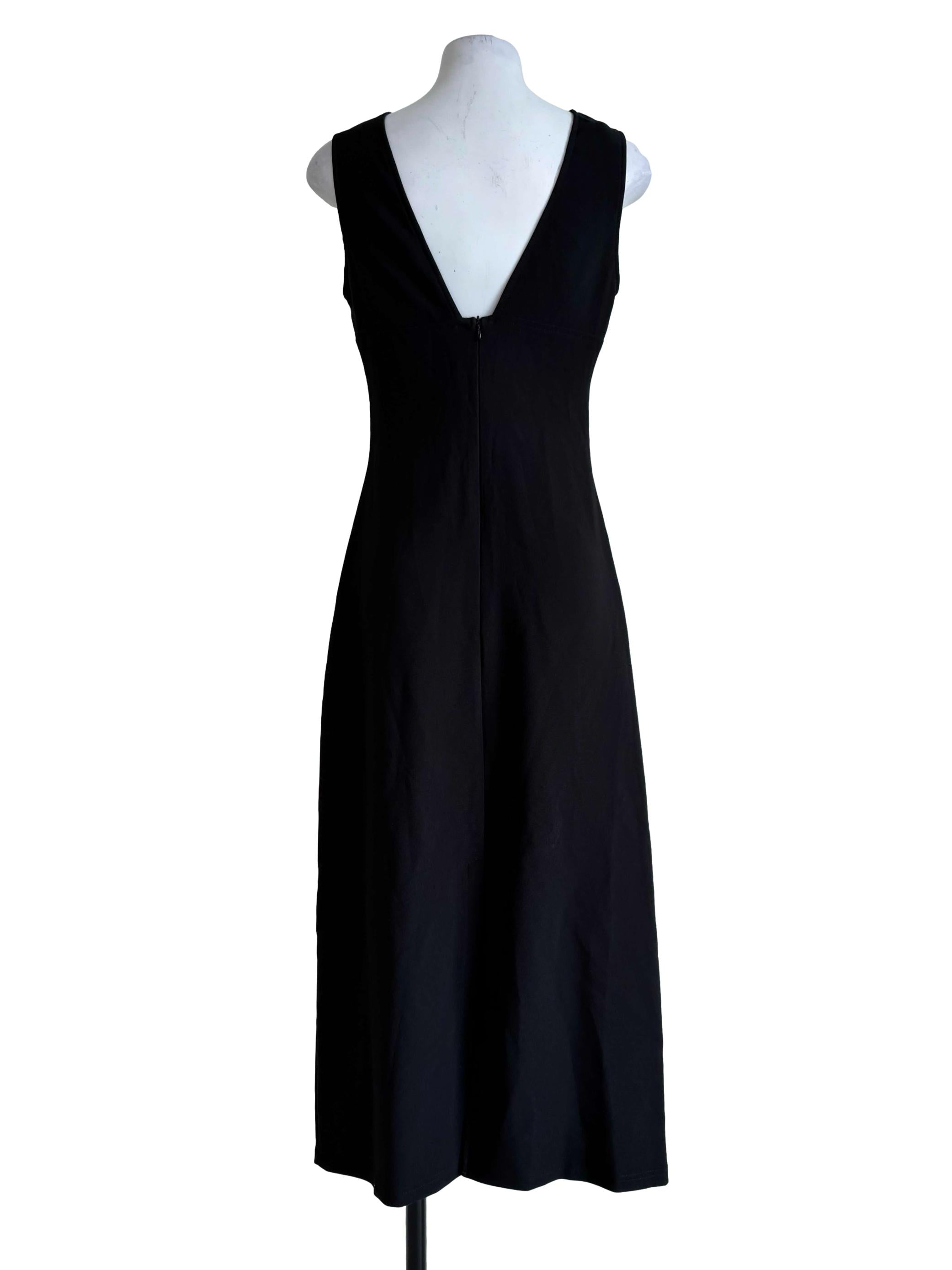 Matte Black Bare Back Sleeveless Dress