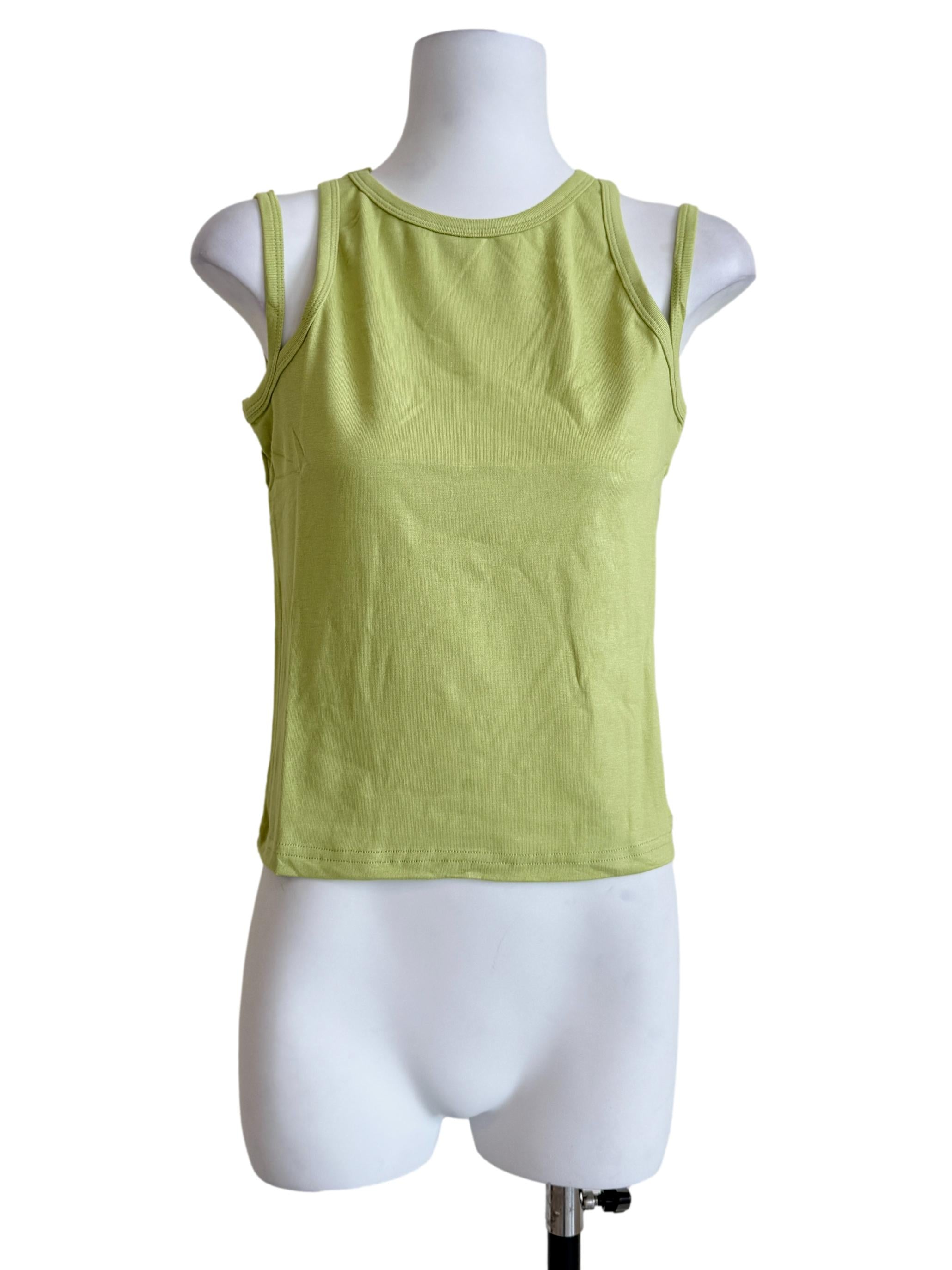 Green Jayla Double Strap Tank Top