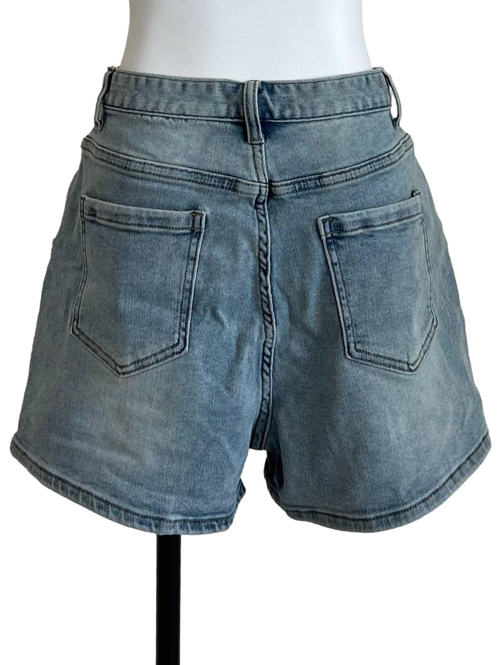 Light Blue High Waisted Denim Shorts