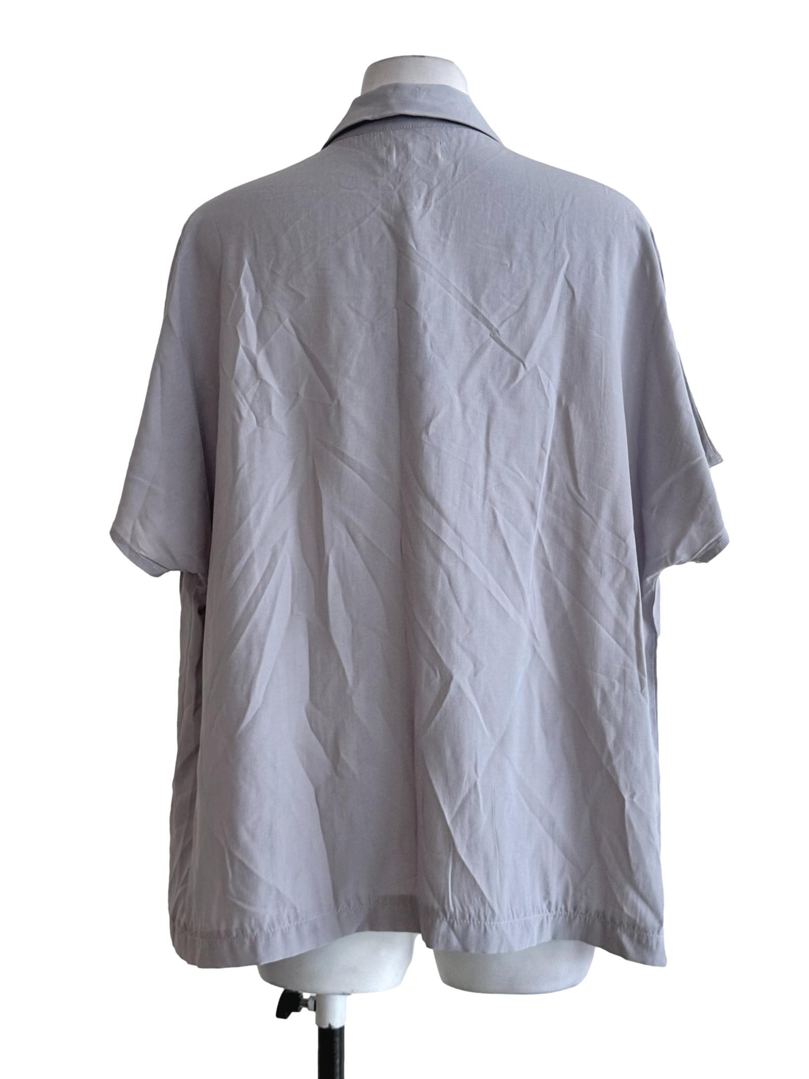 Coin Grey Collar Button Top