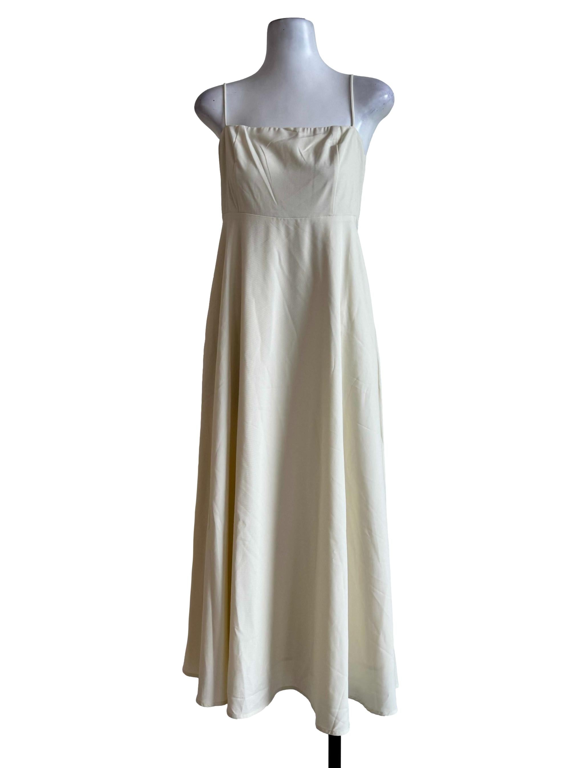 Cream Spaghetti Strap Dress