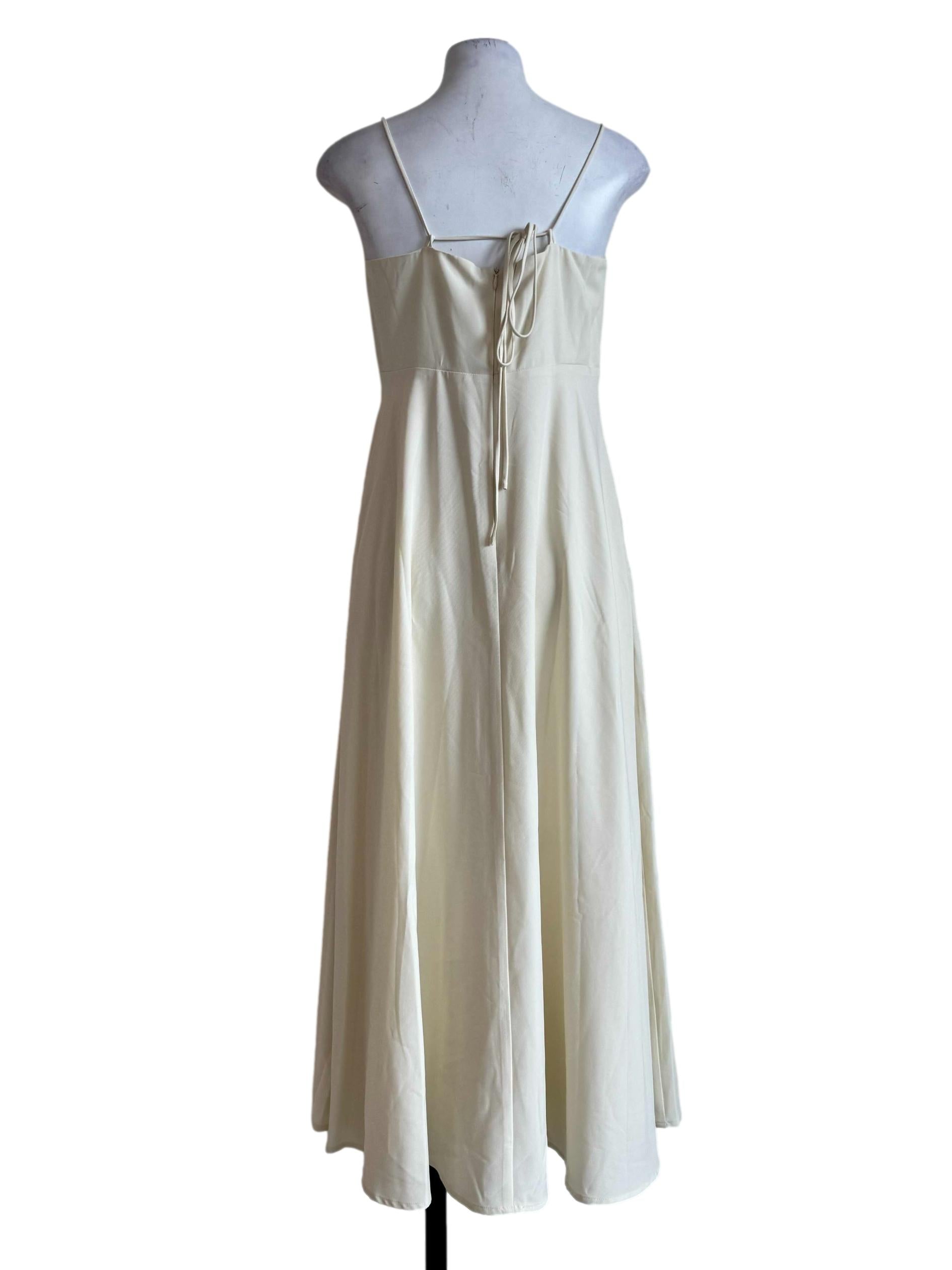 Cream Spaghetti Strap Dress