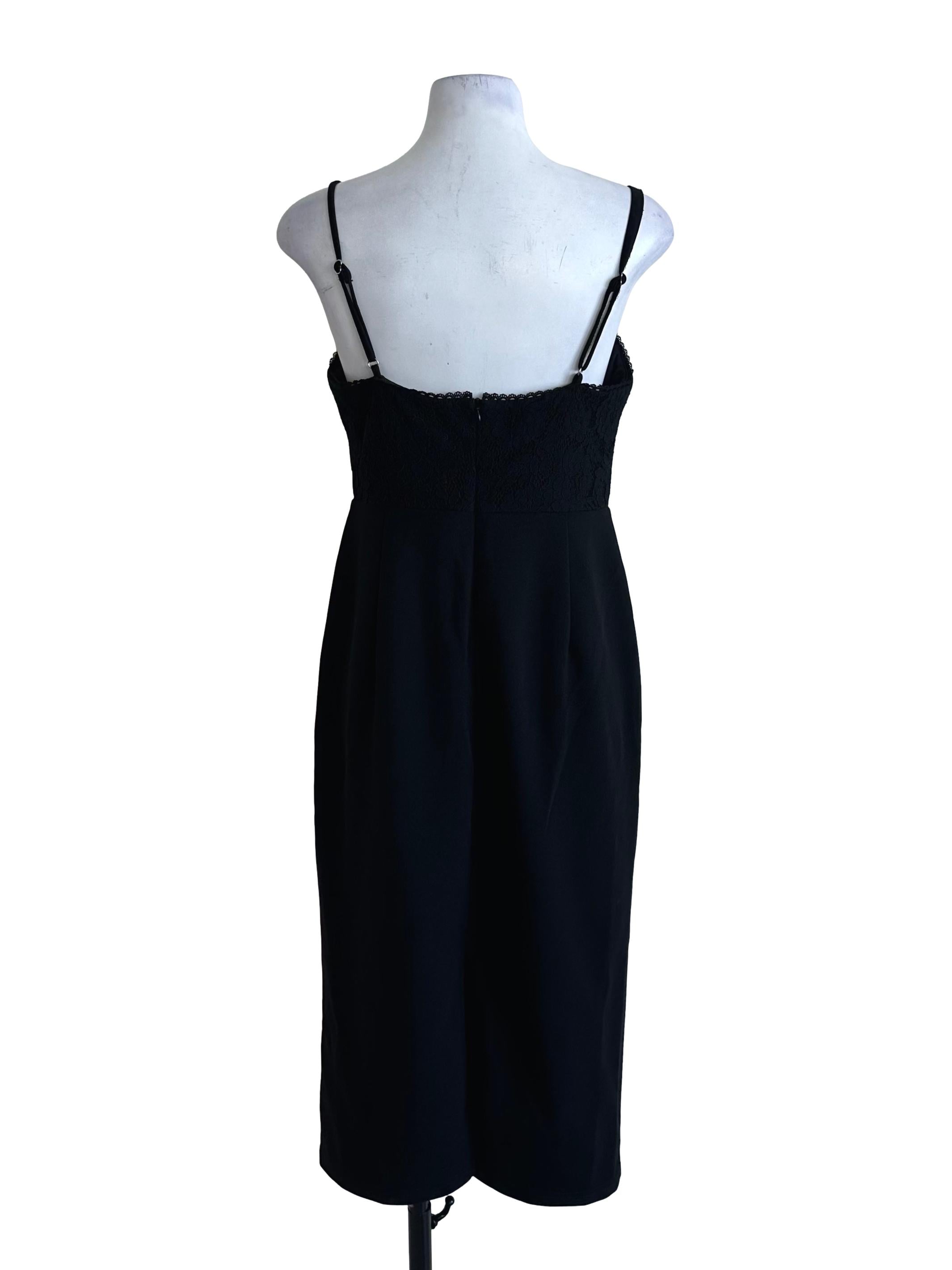 Rich Black Sweetheart Lace Dress