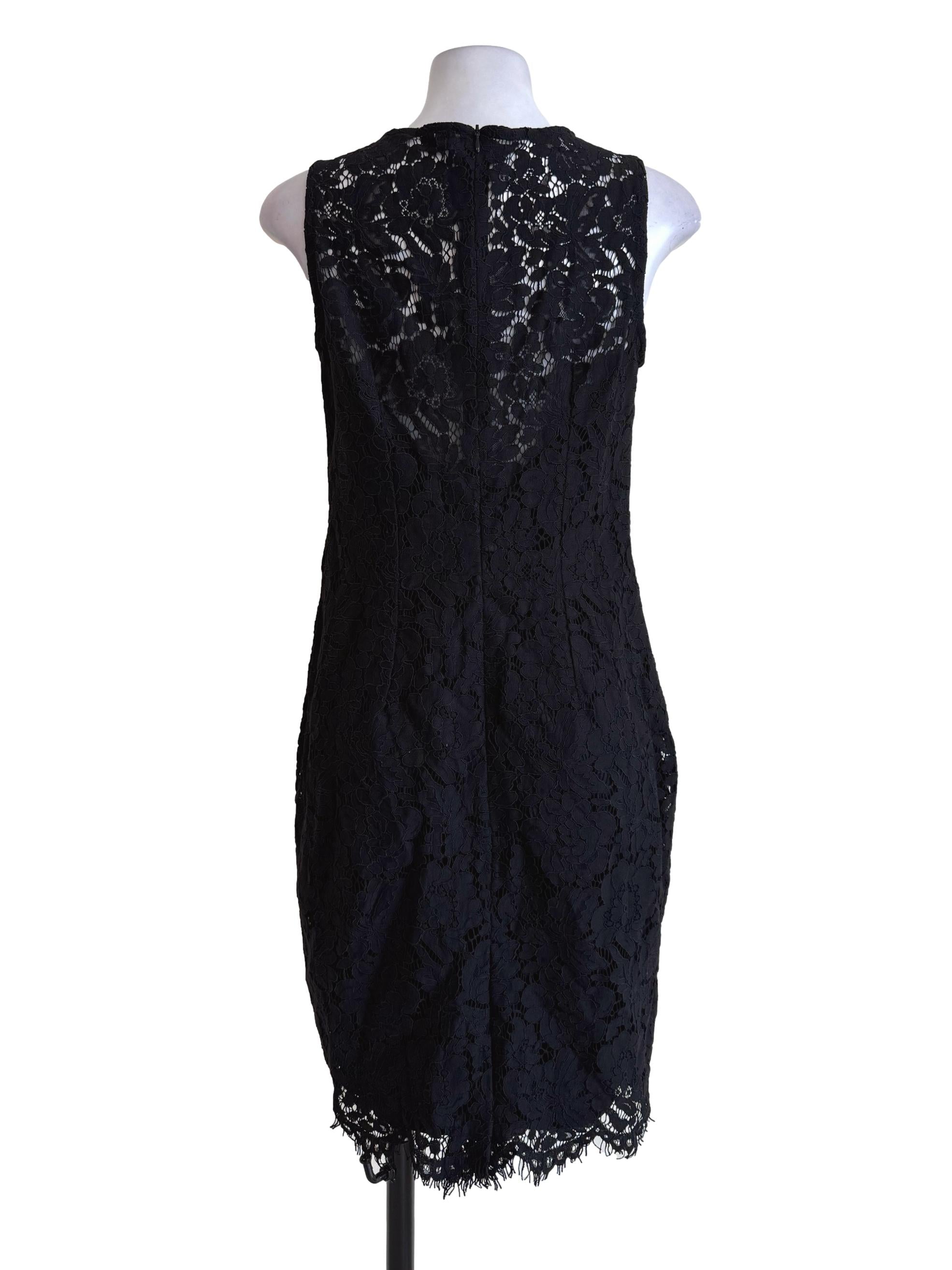 Lacey Black Sleeveless Bodycon Dress