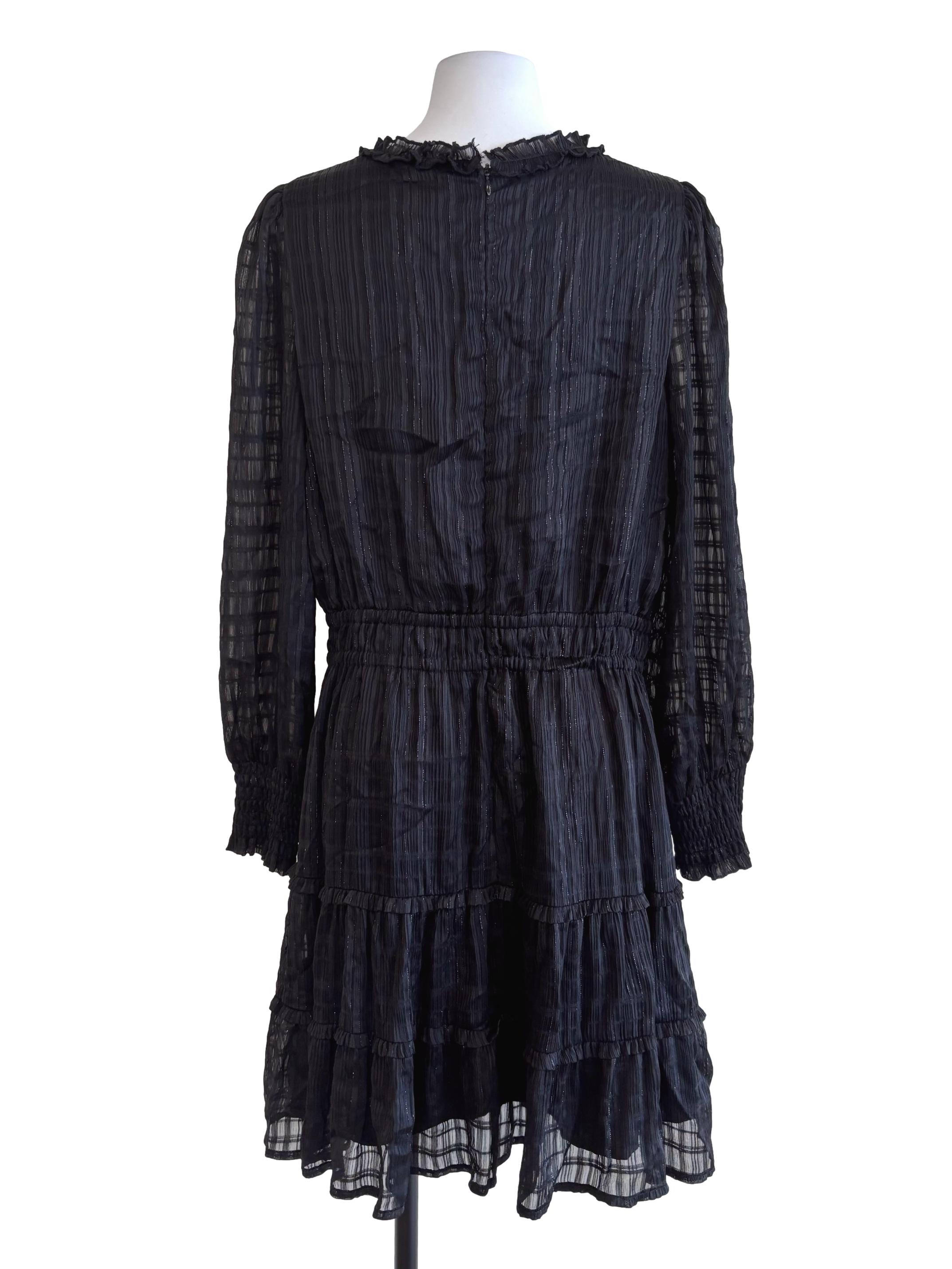 Black Deep V Empire Dress