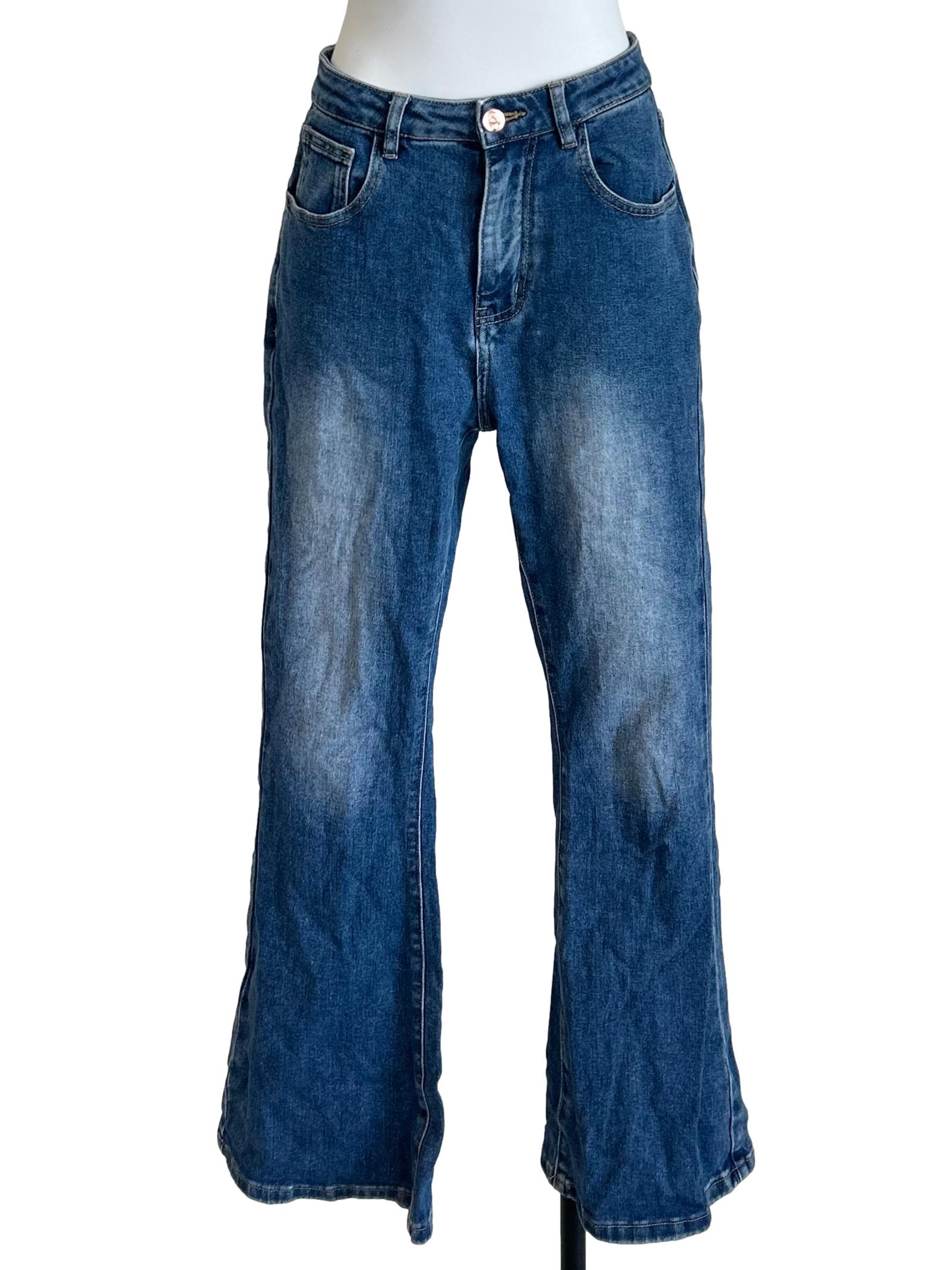Medium Blue Flare Leg Jeans
