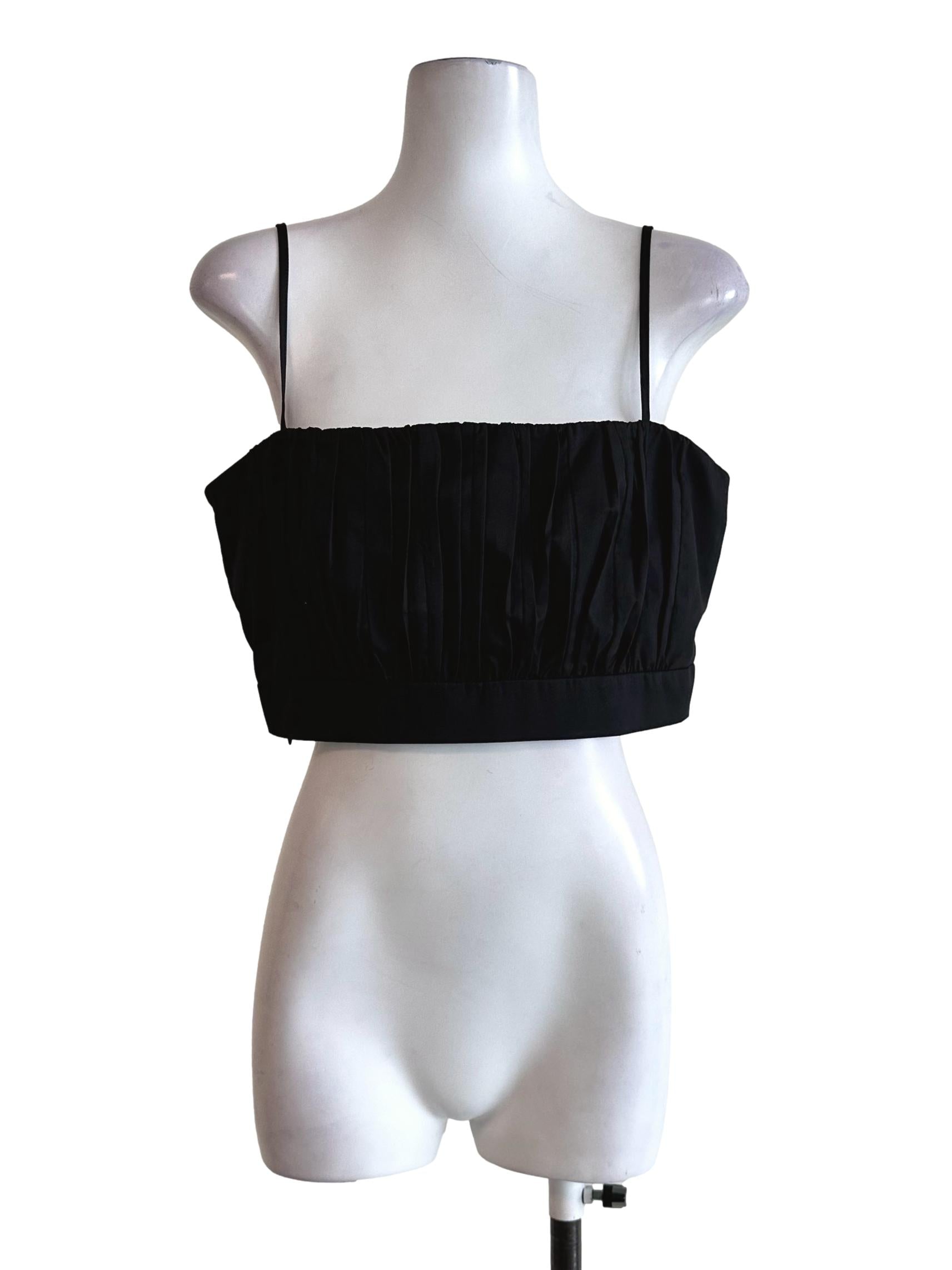 Black Sleeveless Crop Top