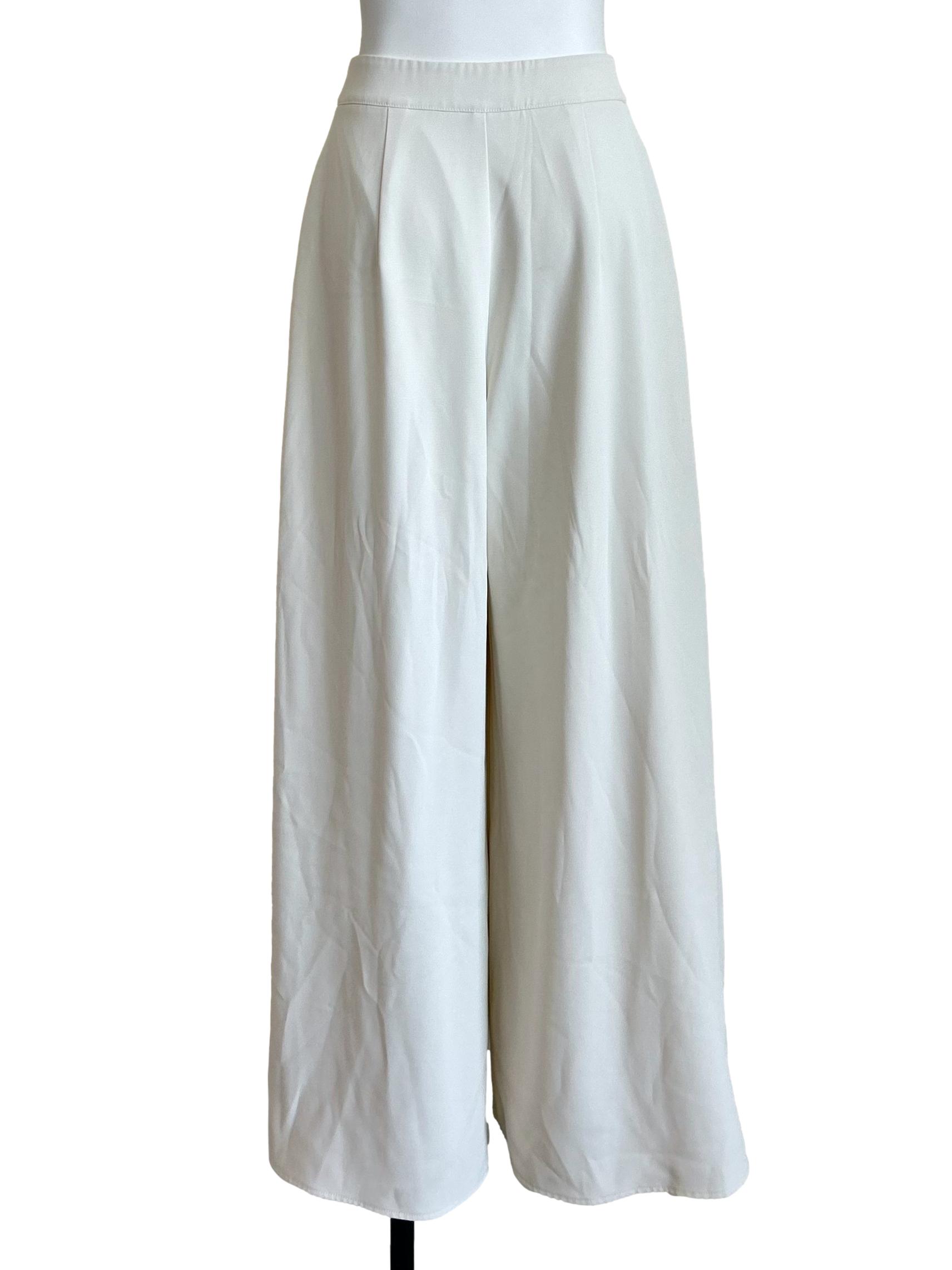 Off-White Pleated Wide Leg Trousers