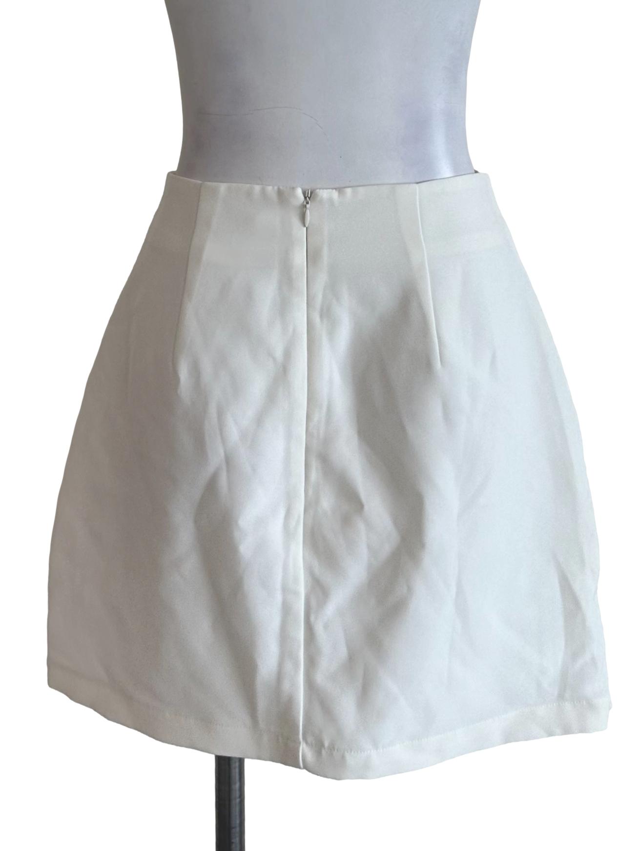 Ivory White Side Knot Mini Skorts