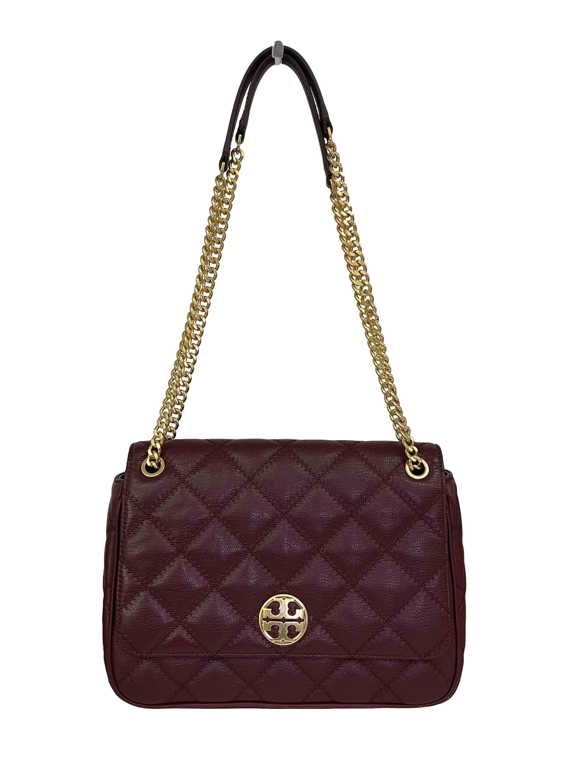 Maroon Leather Quilted Handbag CSN