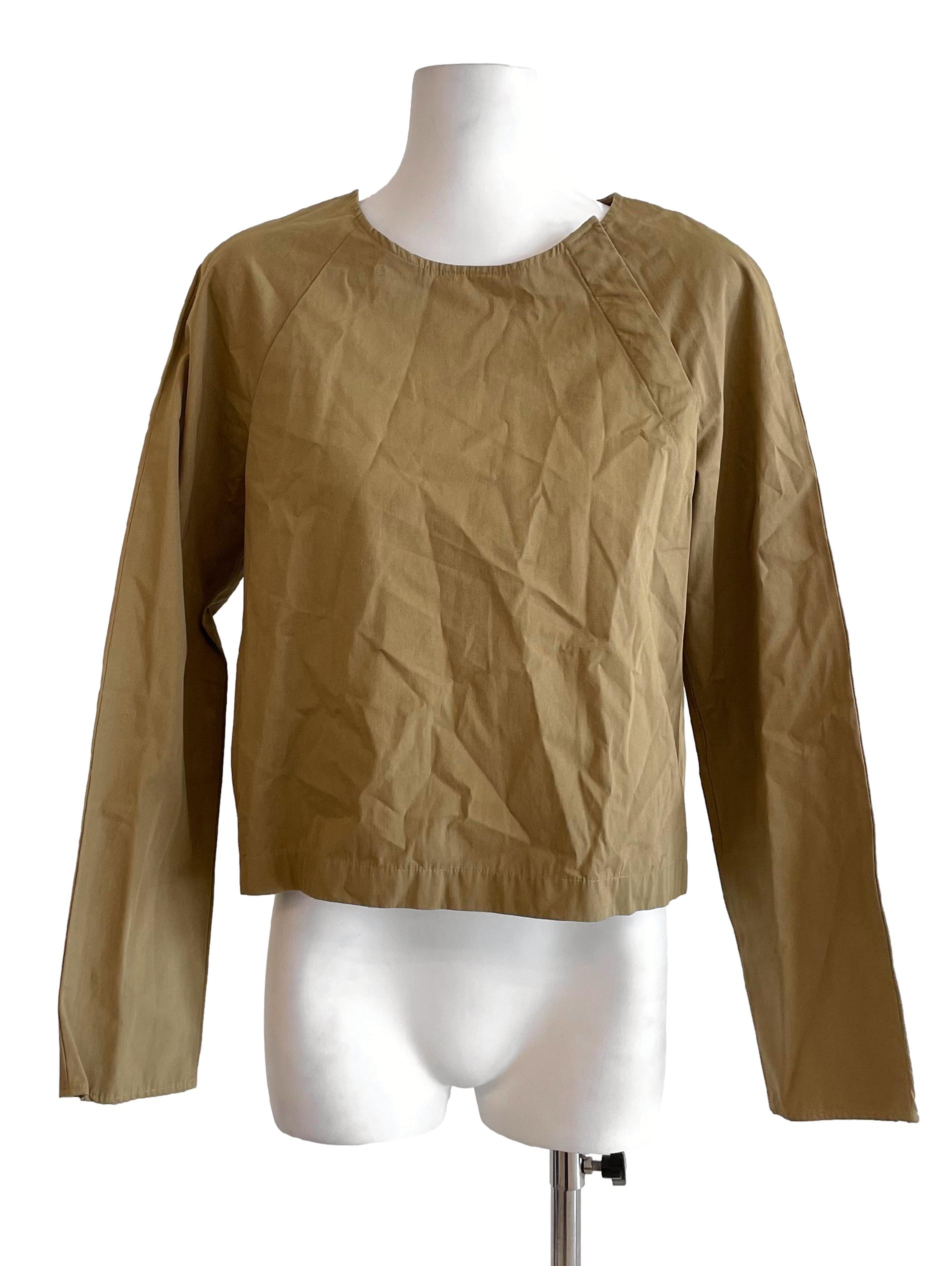 Sand Long Sleeves Boxy Top