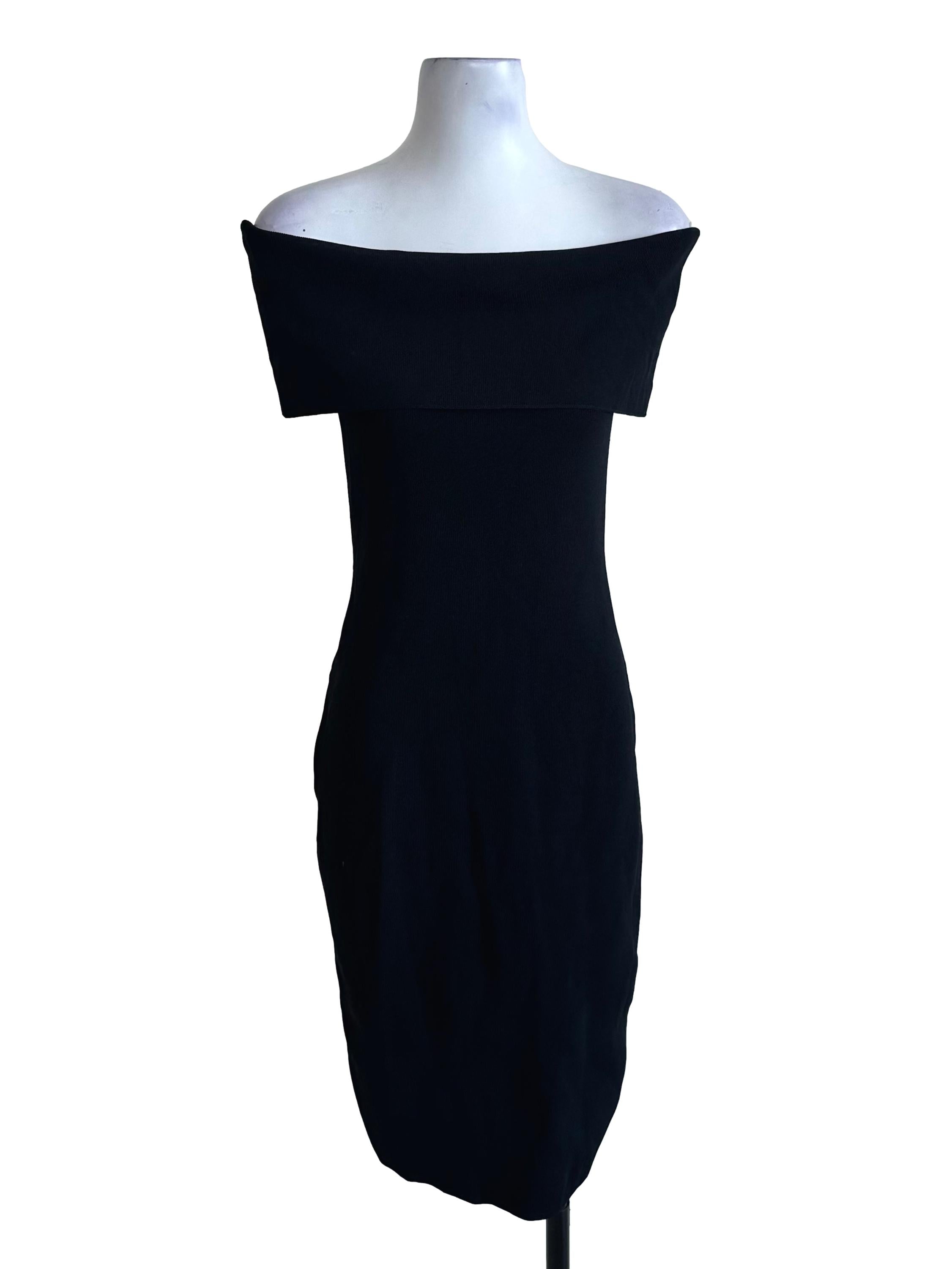 Raven Black Knit Off Shoulder Dress LB