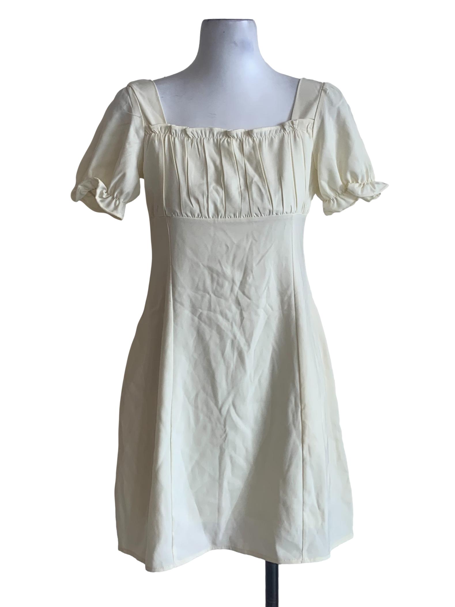 Cream White Peasant Dress