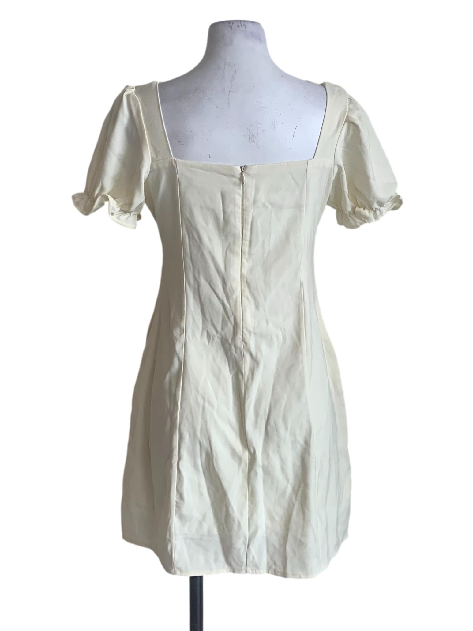 Cream White Peasant Dress
