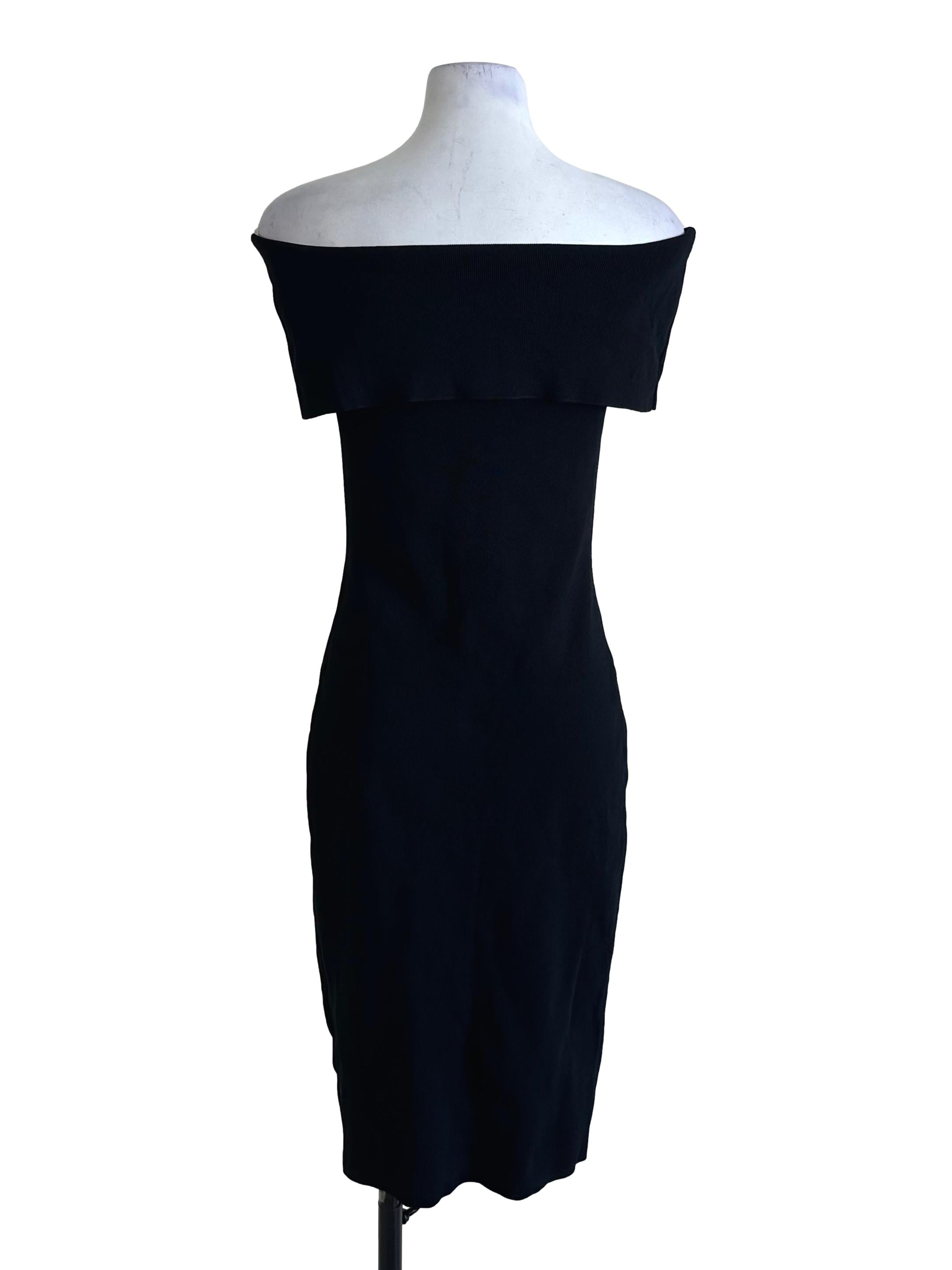 Raven Black Knit Off Shoulder Dress LB