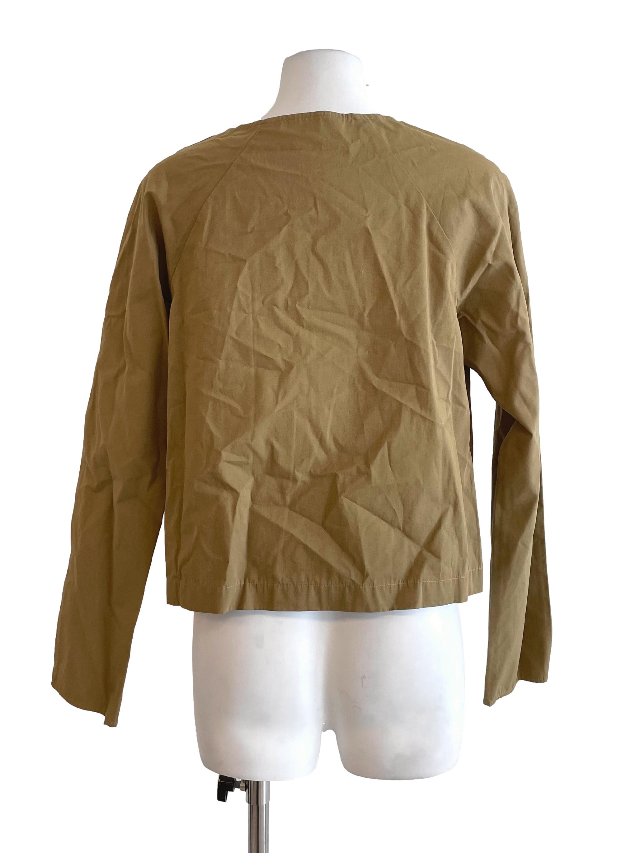Sand Long Sleeves Boxy Top