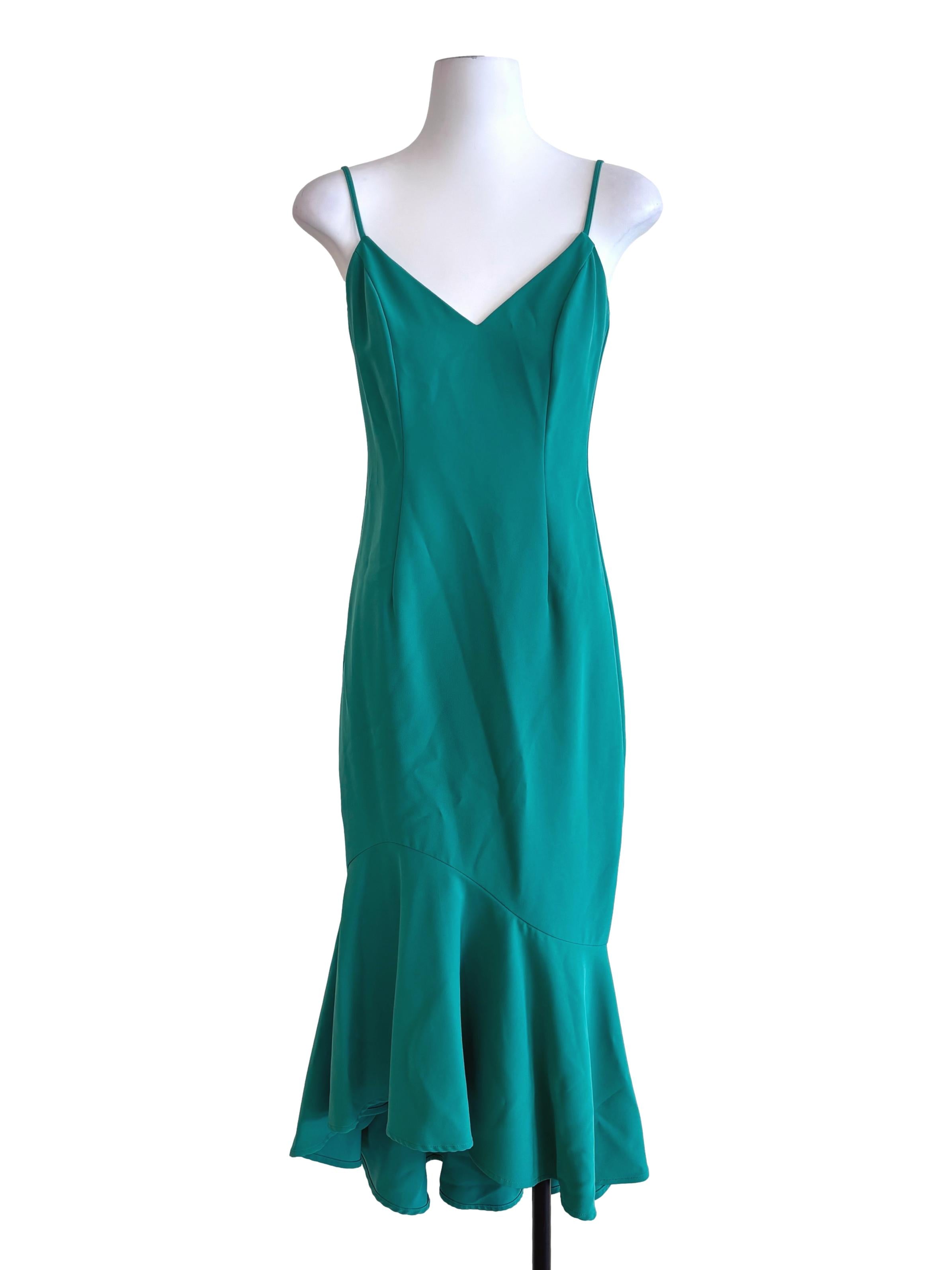 Jade Green V Neck Sheath Dress