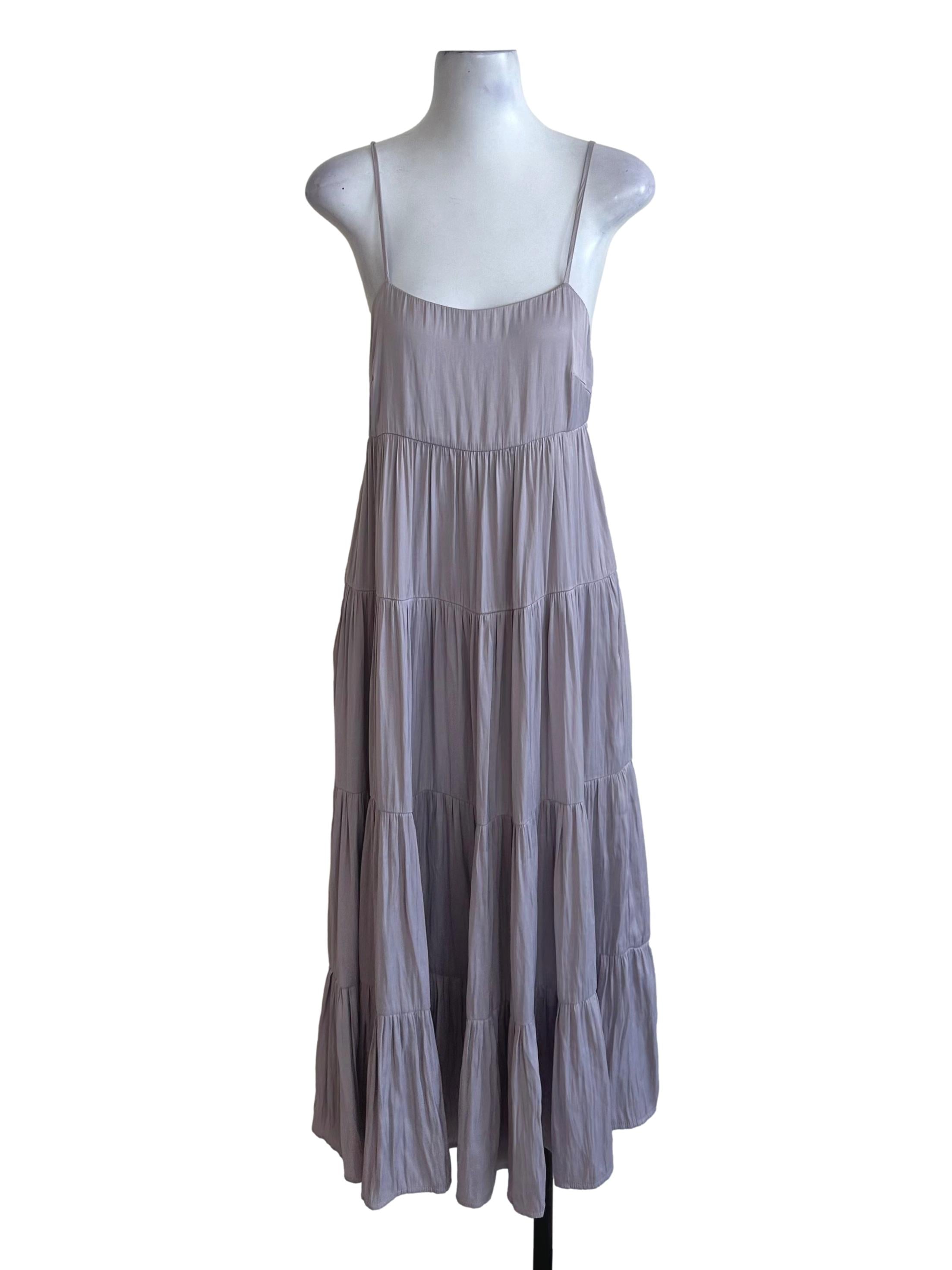 Ash Purple Spaghetti Strap Tiered Dress