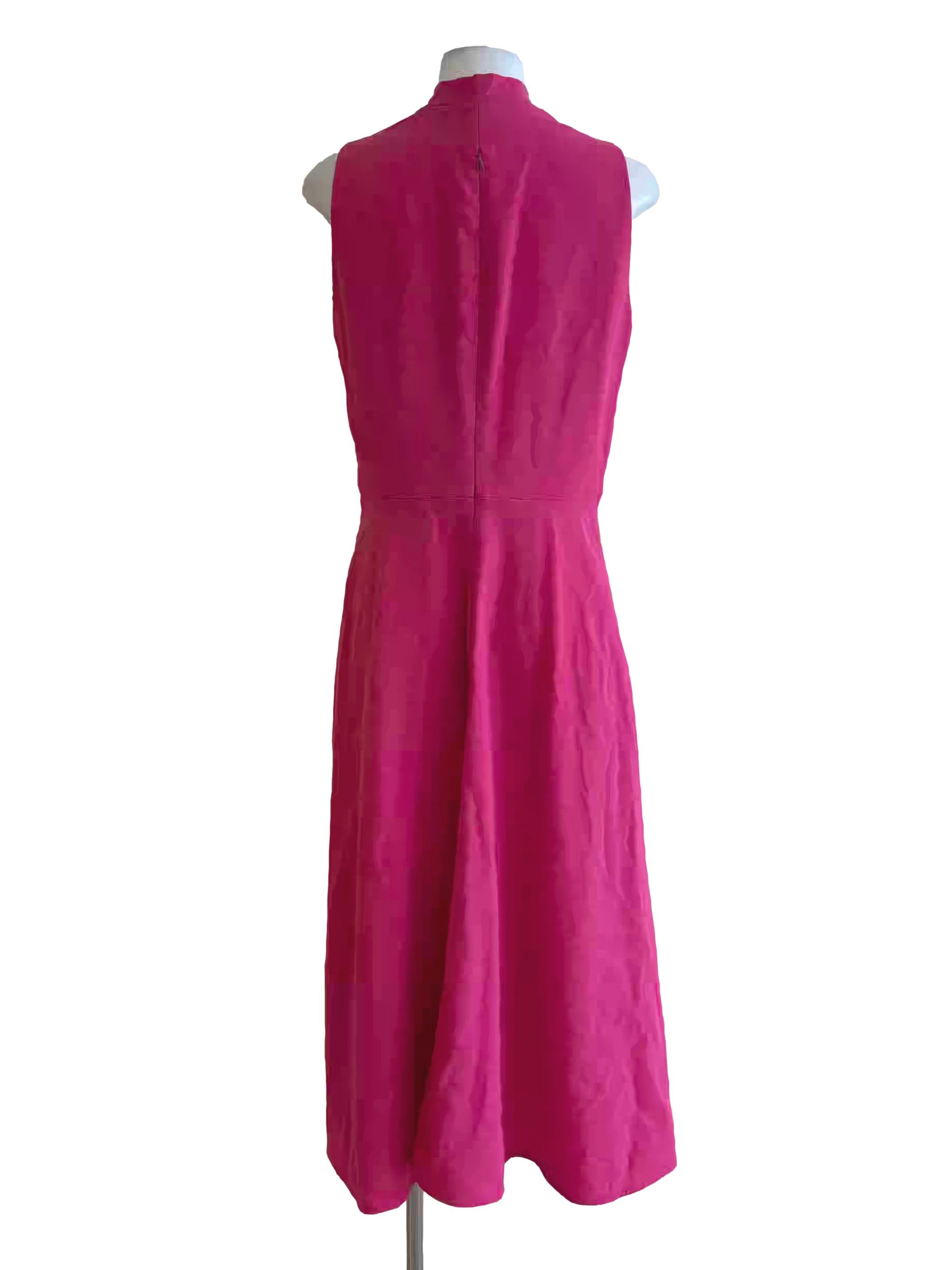 Hot Pink Sleeveless A-Line Dress
