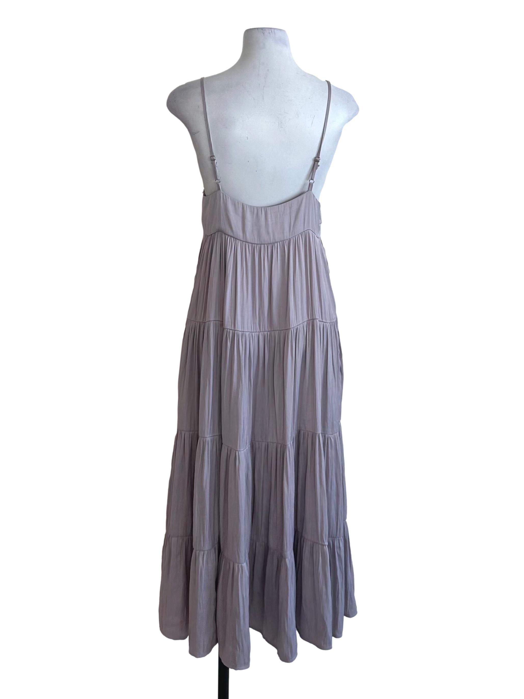 Ash Purple Spaghetti Strap Tiered Dress