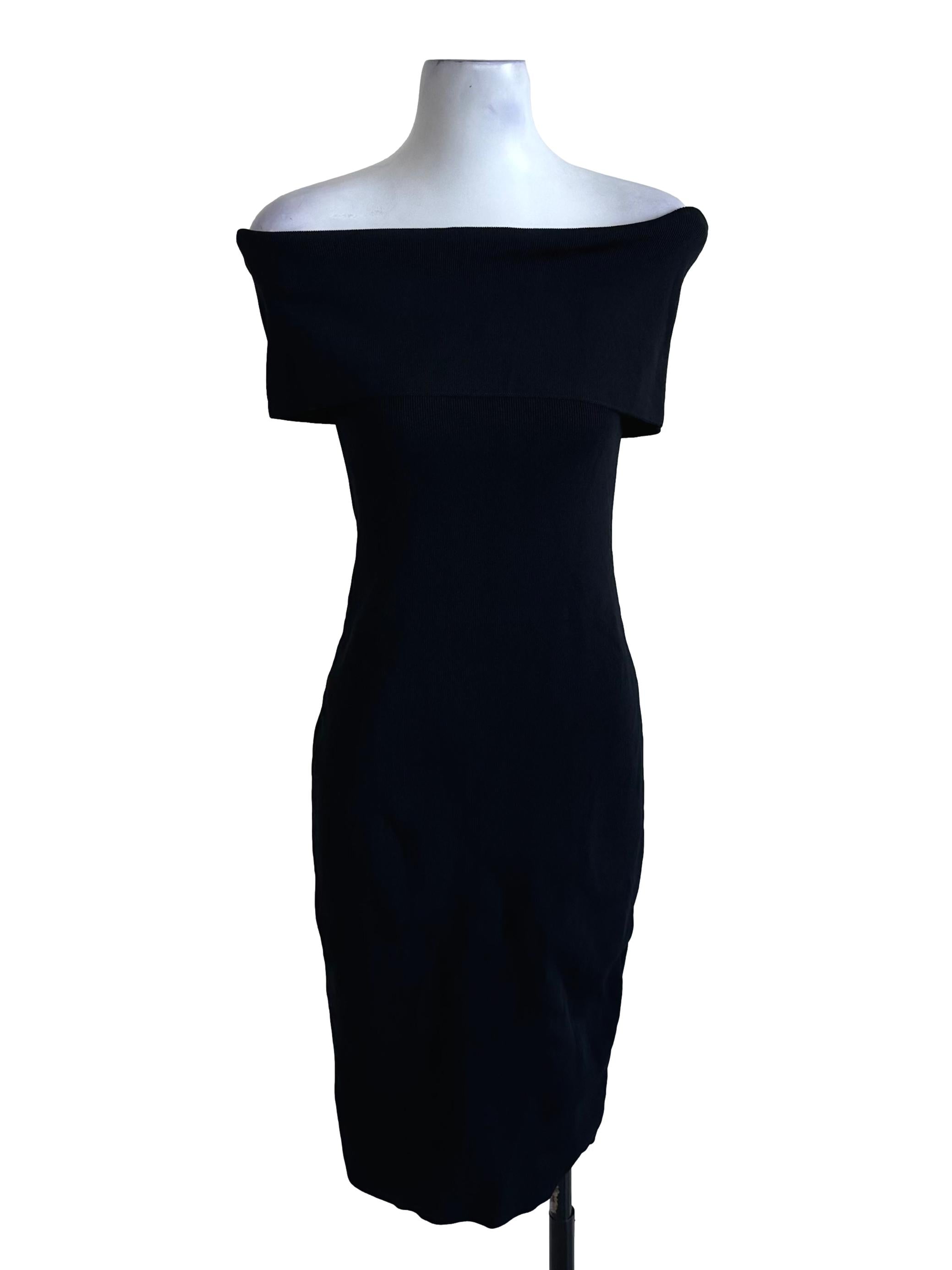 Raven Black Knit Off Shoulder Dress LB