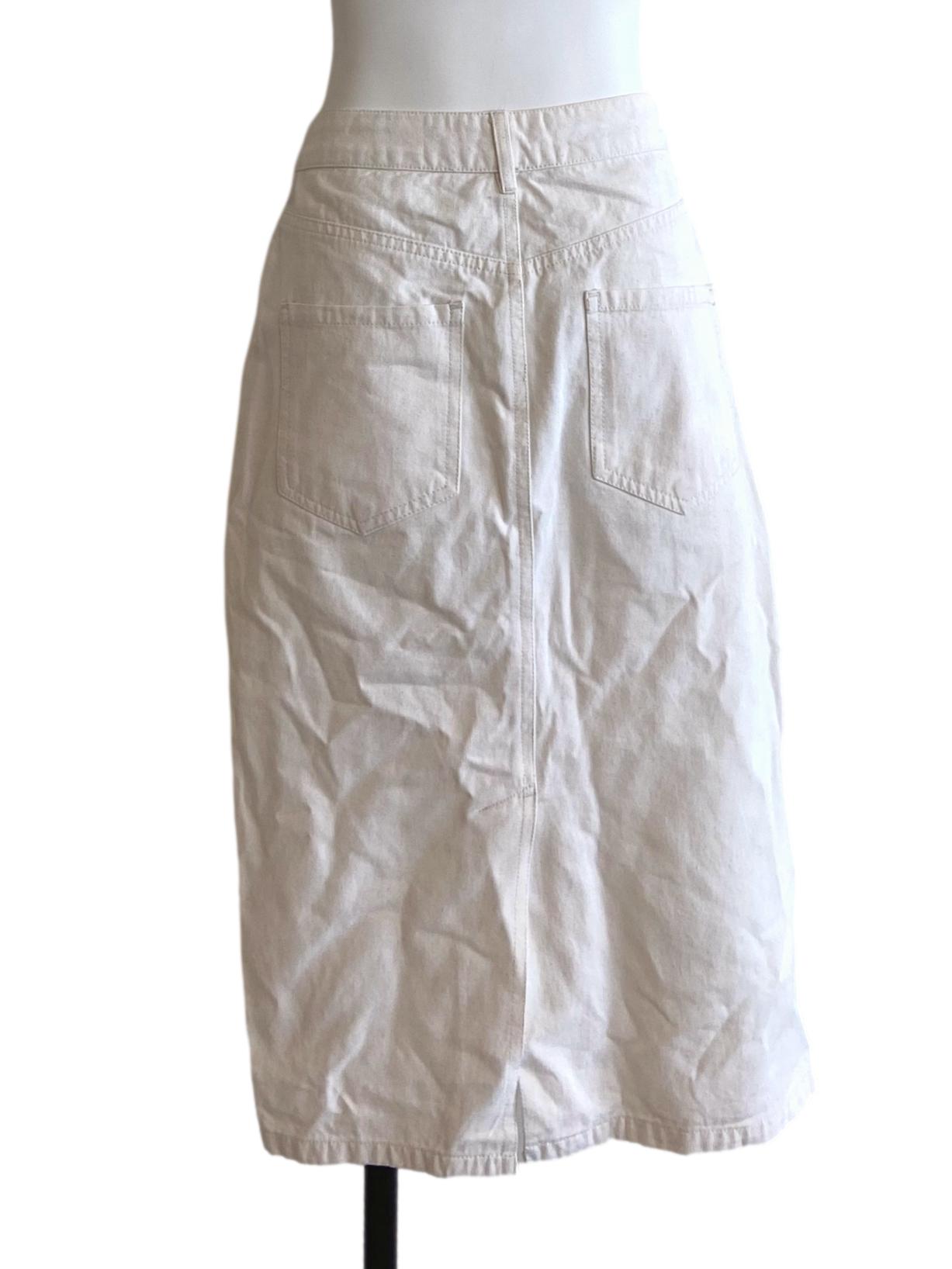 White & Black Small Dot Asymmetric Jeans Skirt LB