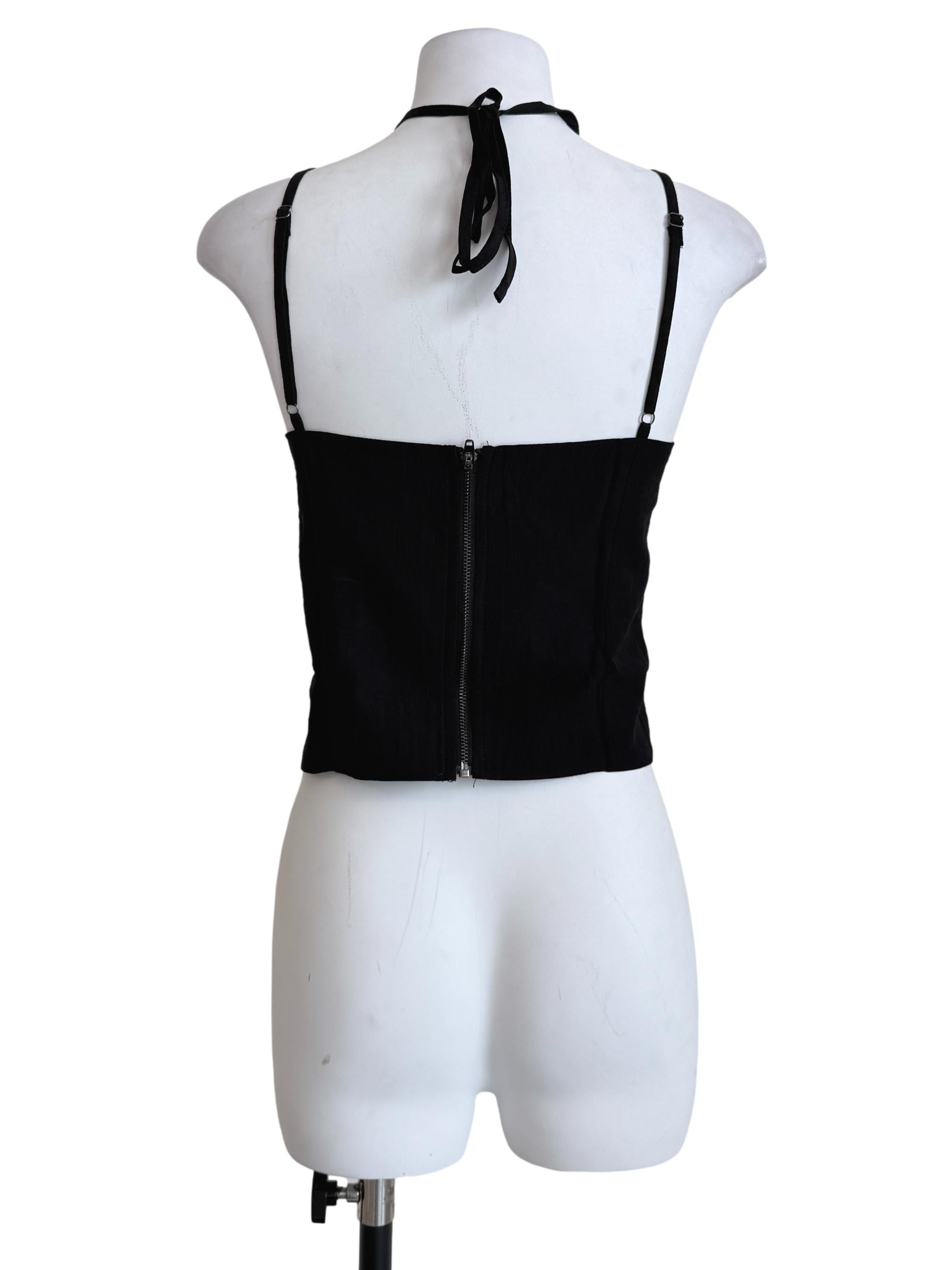 Black Julieta Tie Front Bustier Top