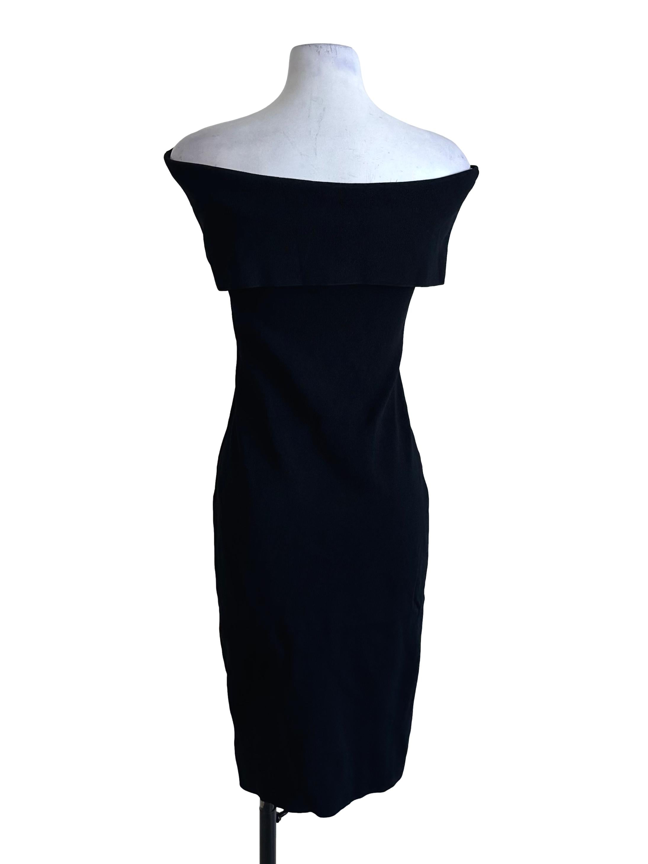 Raven Black Knit Off Shoulder Dress LB