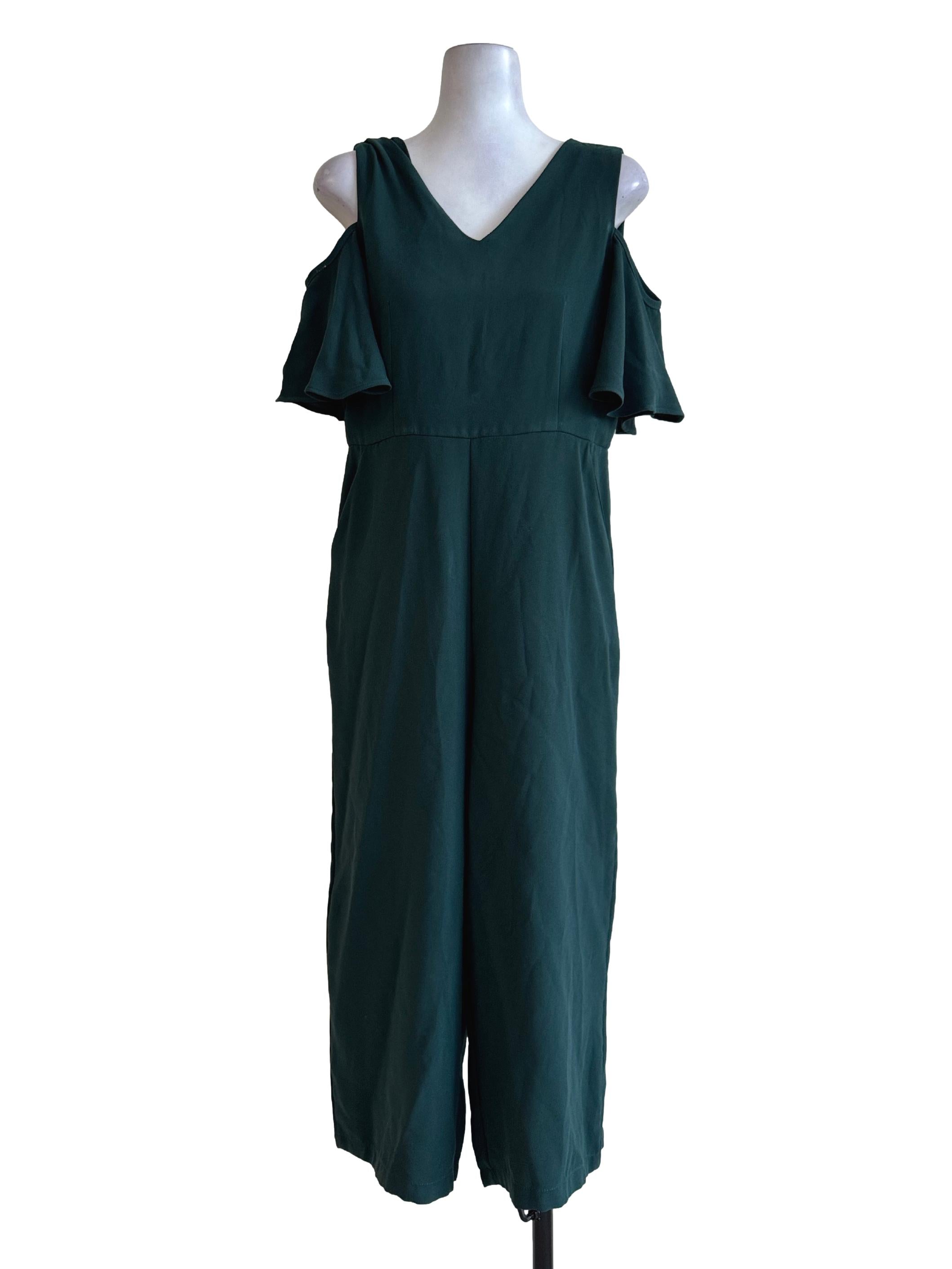 Emerald Green V Neck Jumpsuit