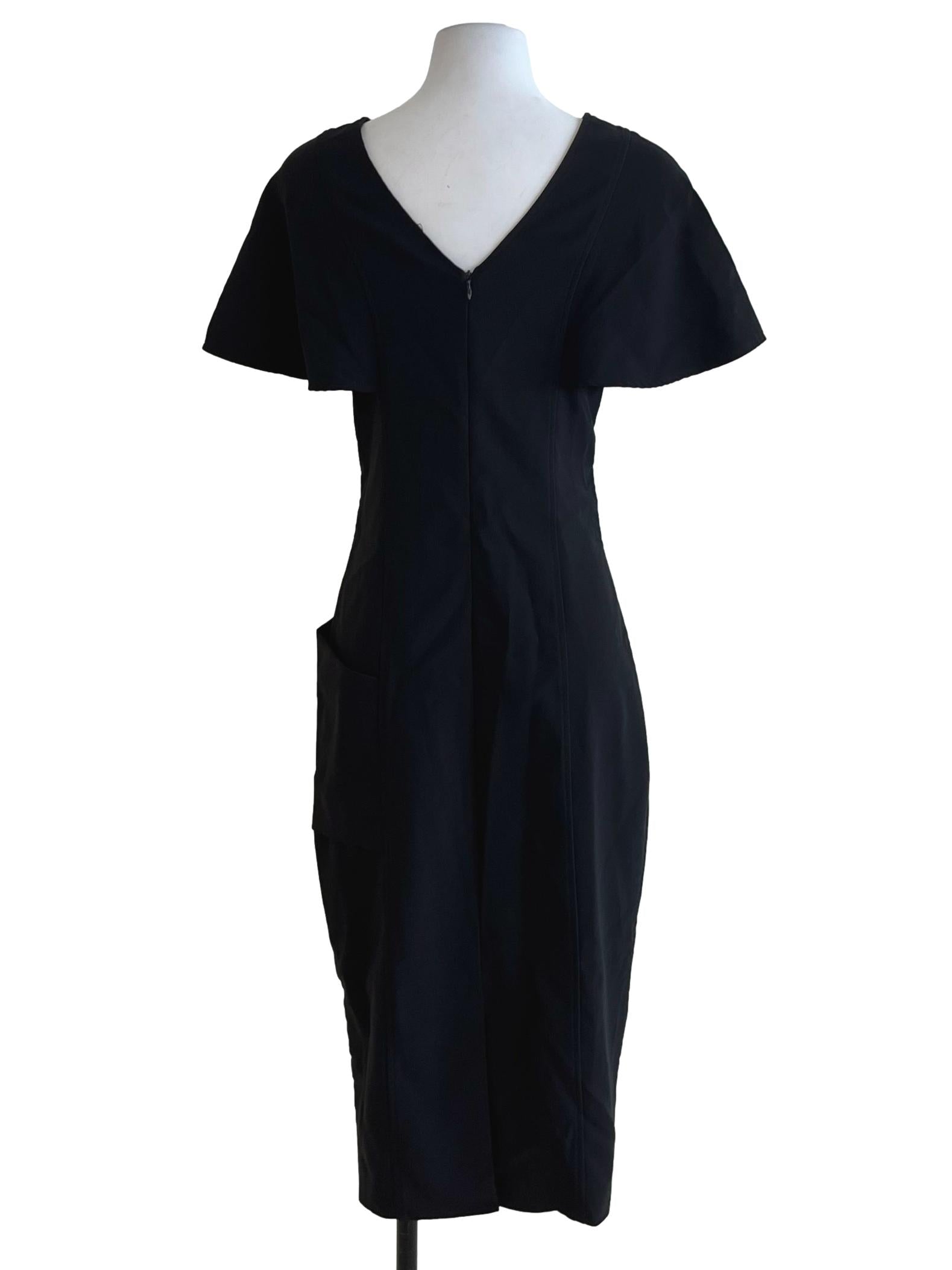 Black Jewel Neckline Empire Dress