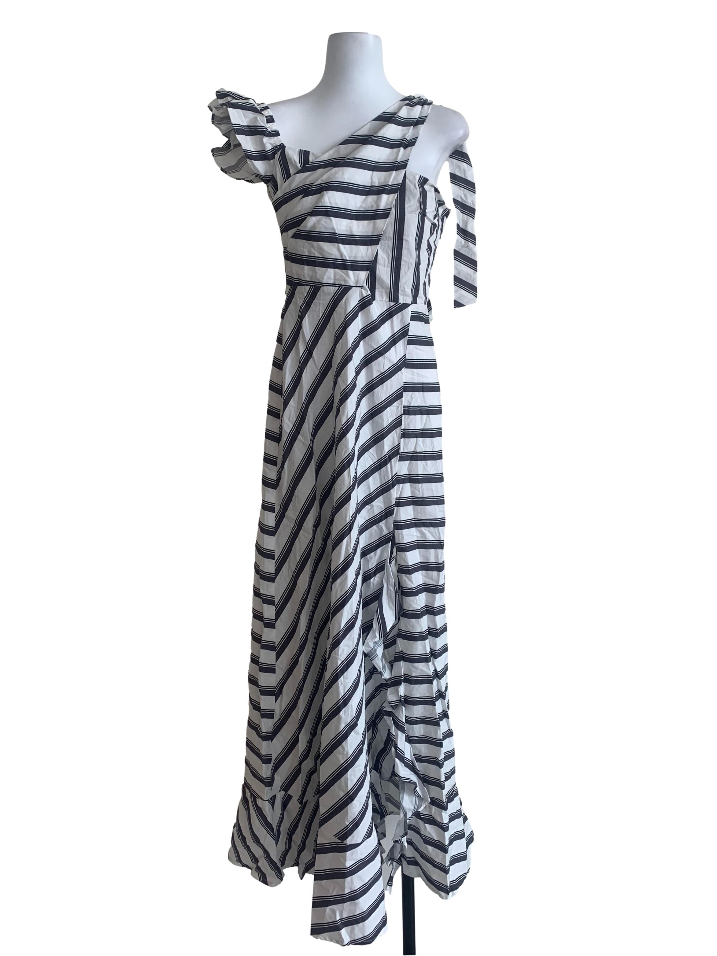 White Awning Stripe Dress