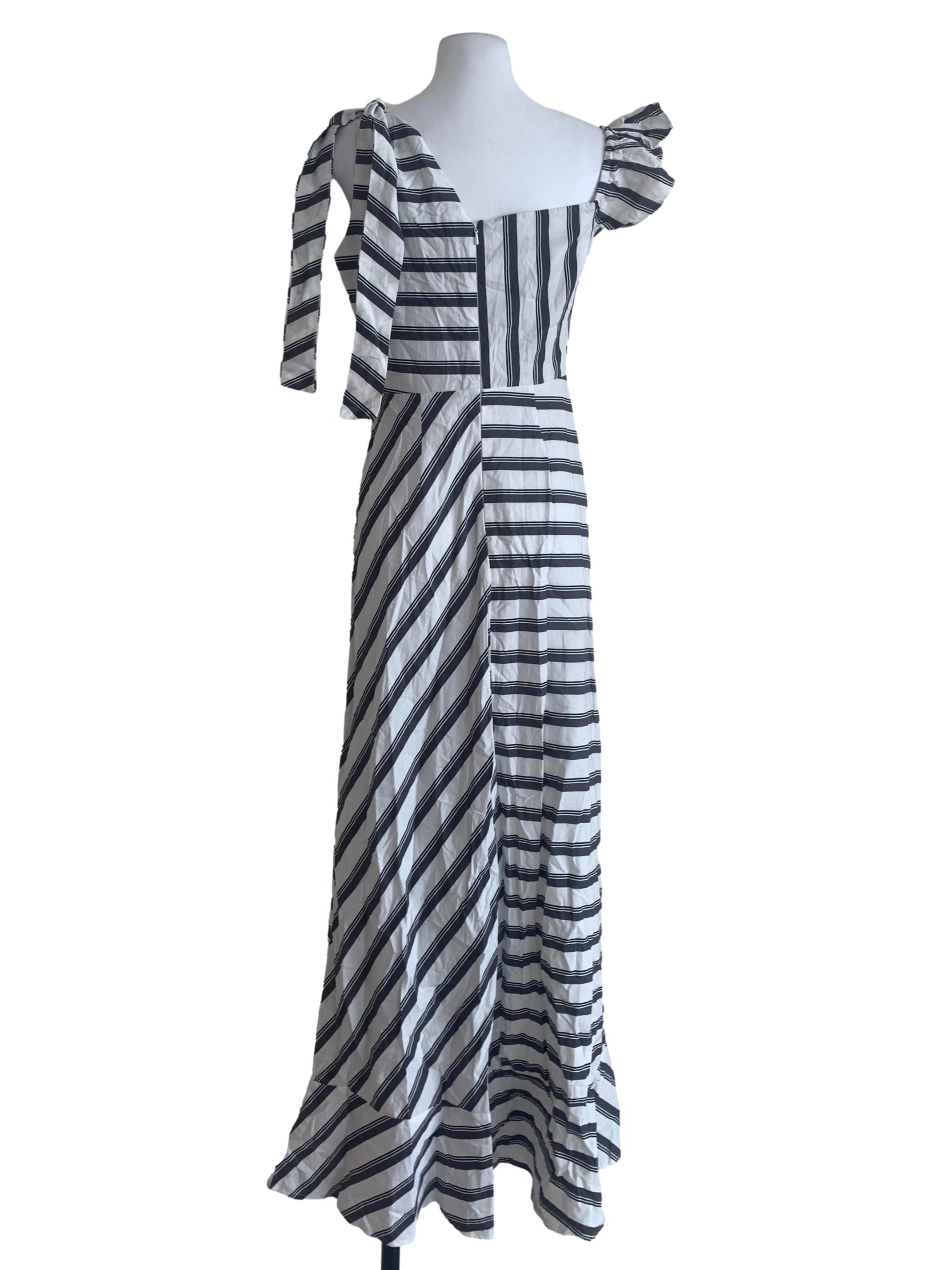 White Awning Stripe Dress