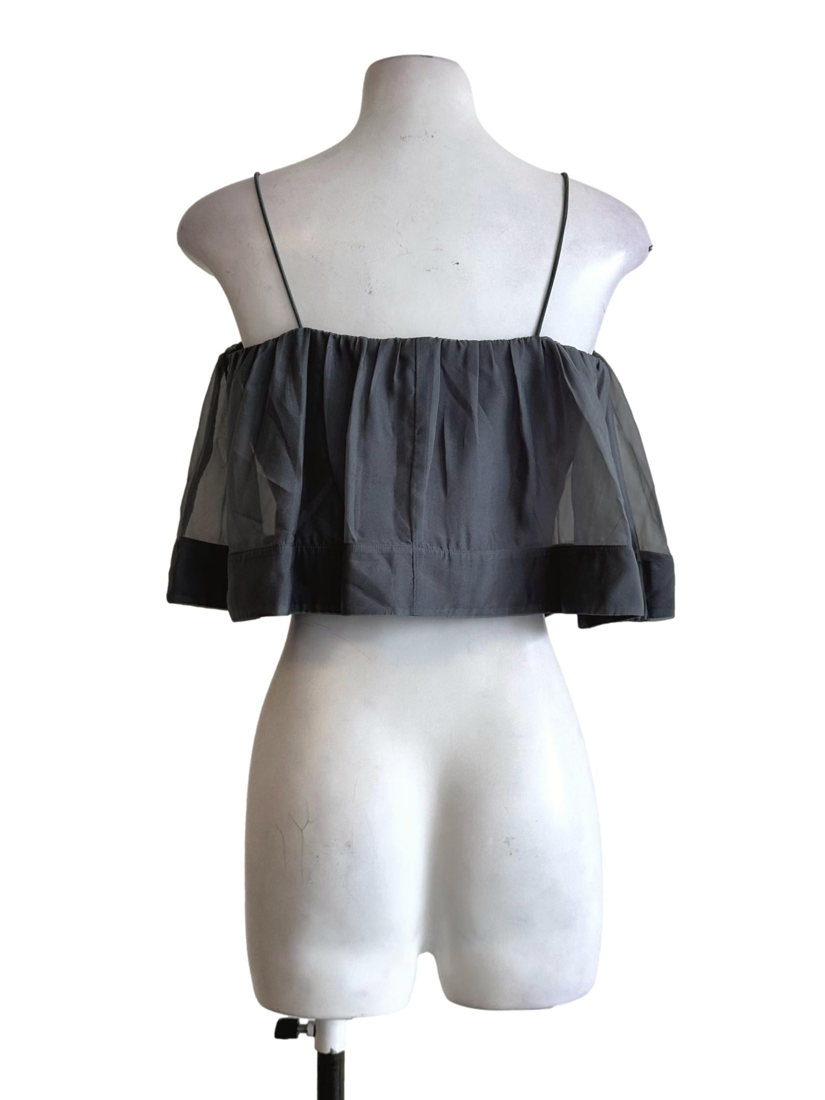 Lead Grey Padded Sleeveless Top