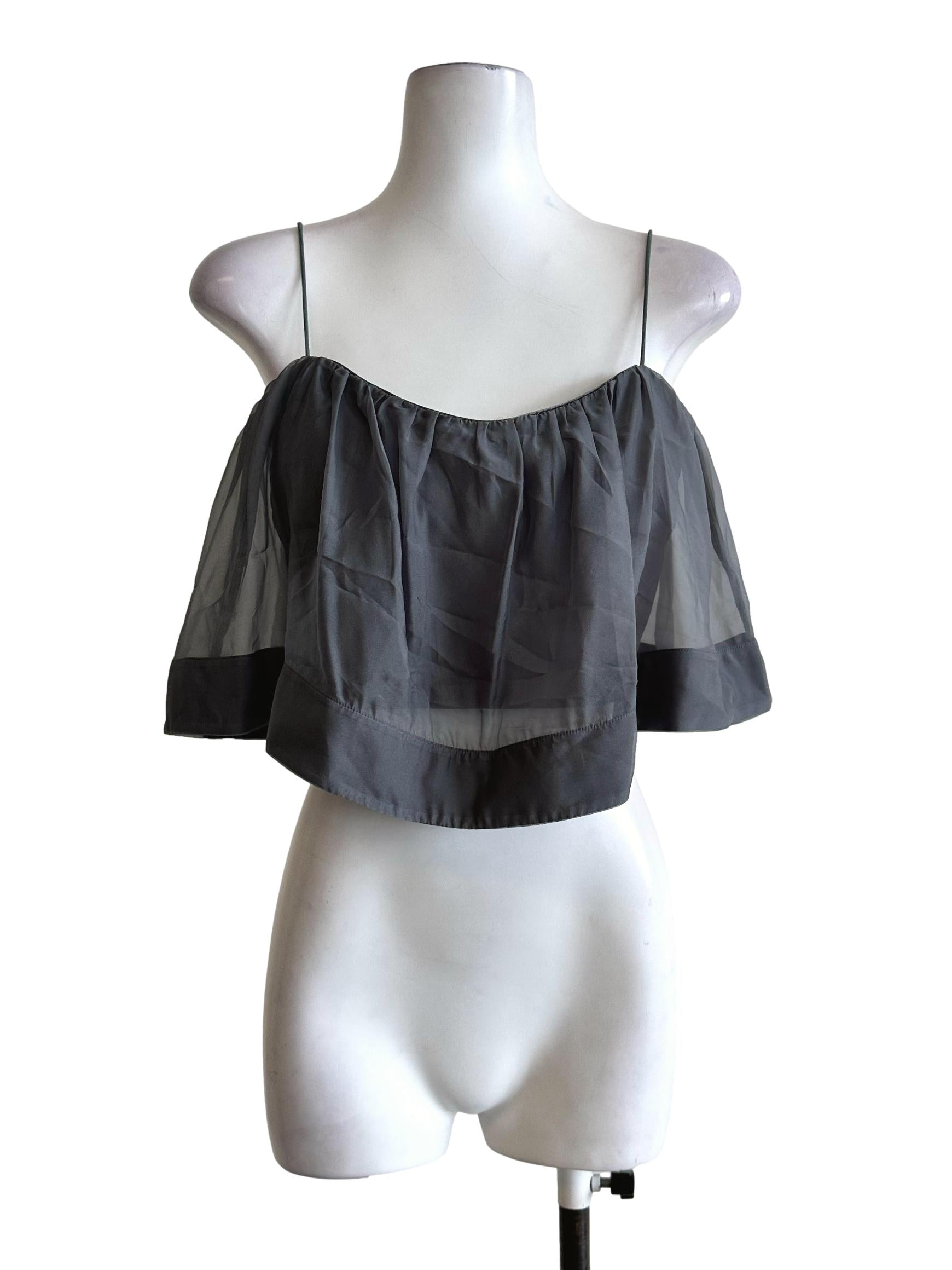 Lead Grey Padded Sleeveless Top